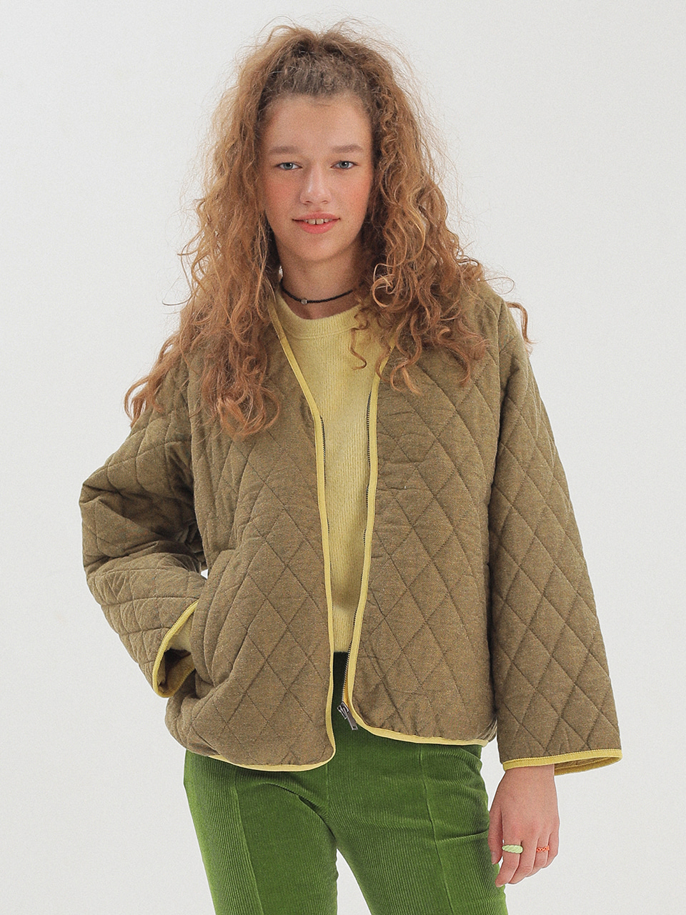 Quilting Padded Jumper_Yellow