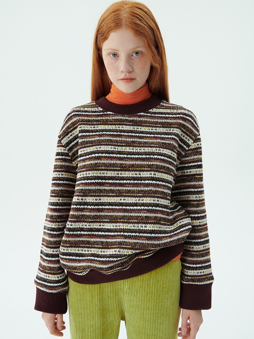 Color Mix Pullover_Brown