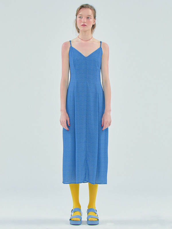 [김나영착용] Dot Slip Long Dress_Blue