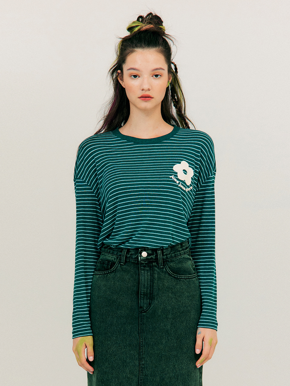June Stripe T-Shirt_Green