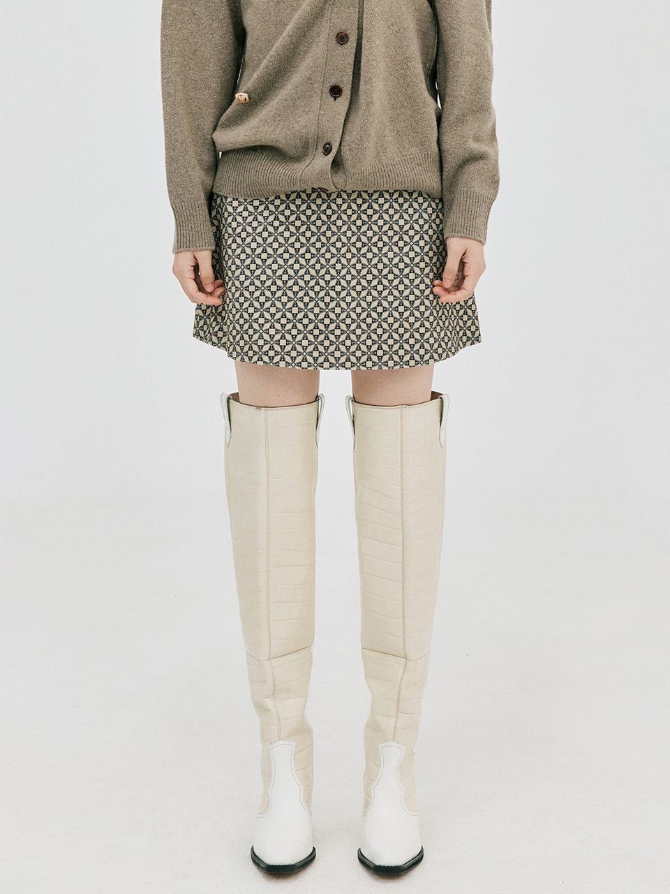 Corduroy Mini Skirt_Beige