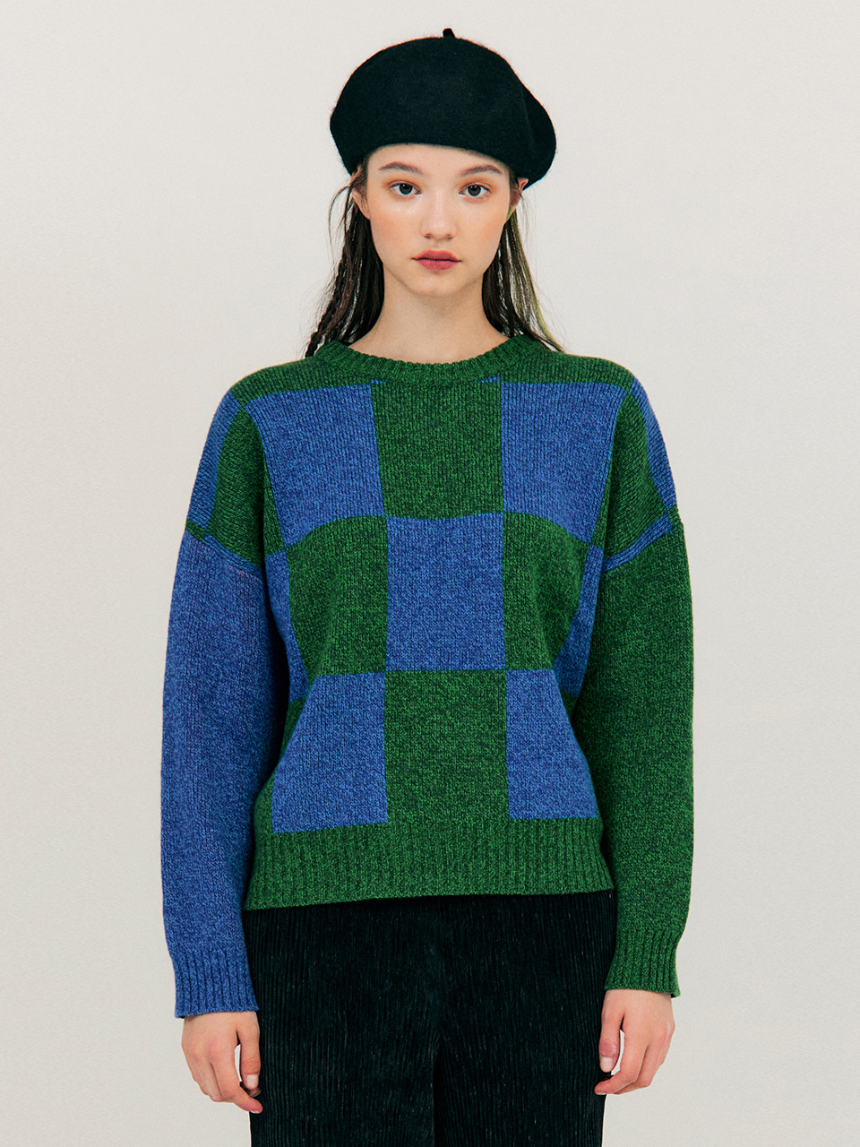 Check Jacquard Sweater_Green