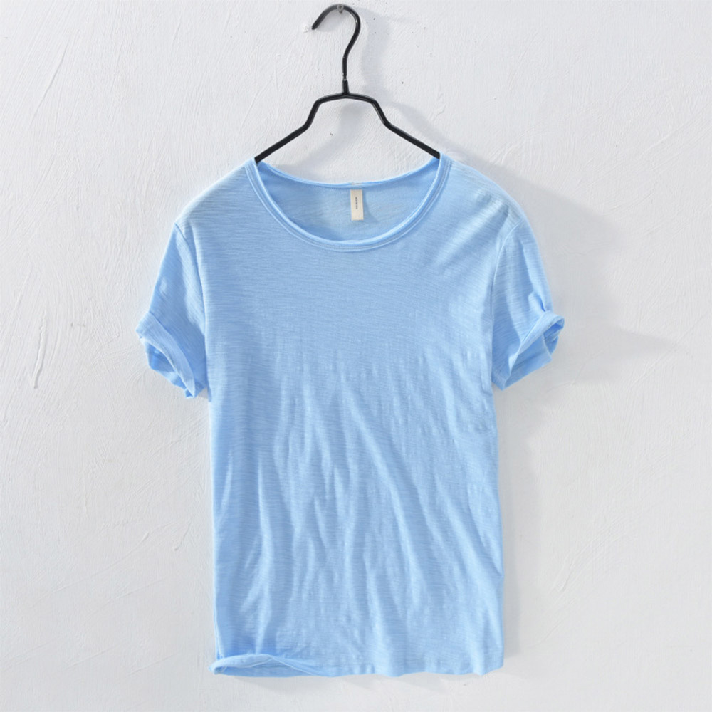 반팔 티셔츠 블루 색상 이미지-S1L29
