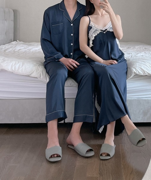[커플] 아만다 슬립 원피스잠옷