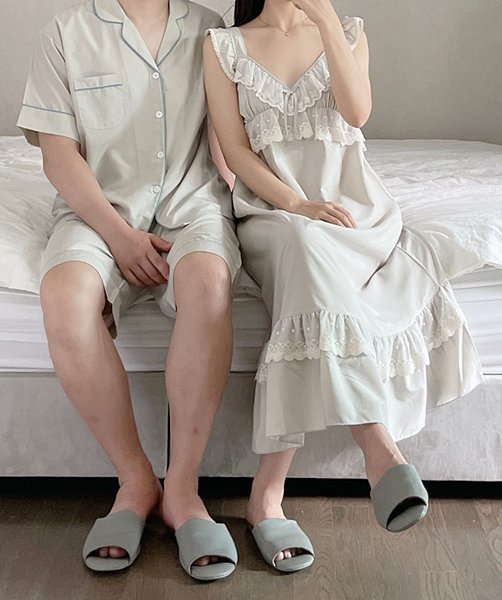 [커플] 가닉 민소매 원피스잠옷