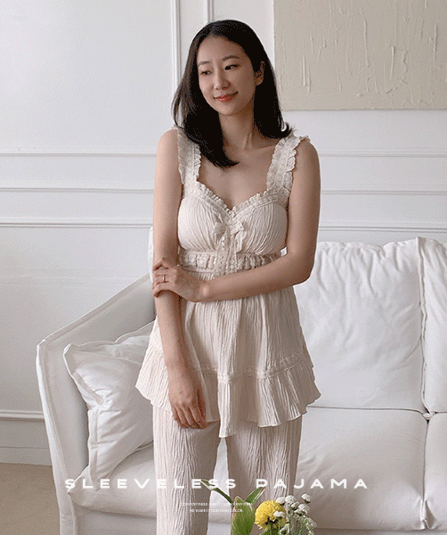 [여성] 스트링 민소매 잠옷세트 &#039;6월 입고예정