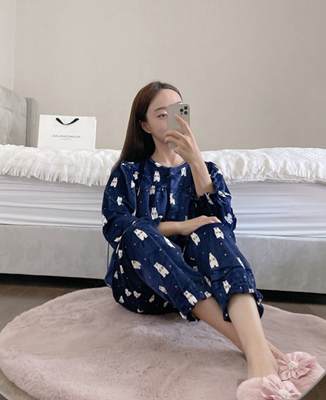 [여성] 블루베어 극세사 수면잠옷