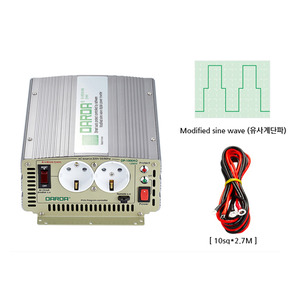 국산 디지털 인버터 DP-1000AQ 최대1200W DC12V AC220V용{밧데리 직접 연결방식}