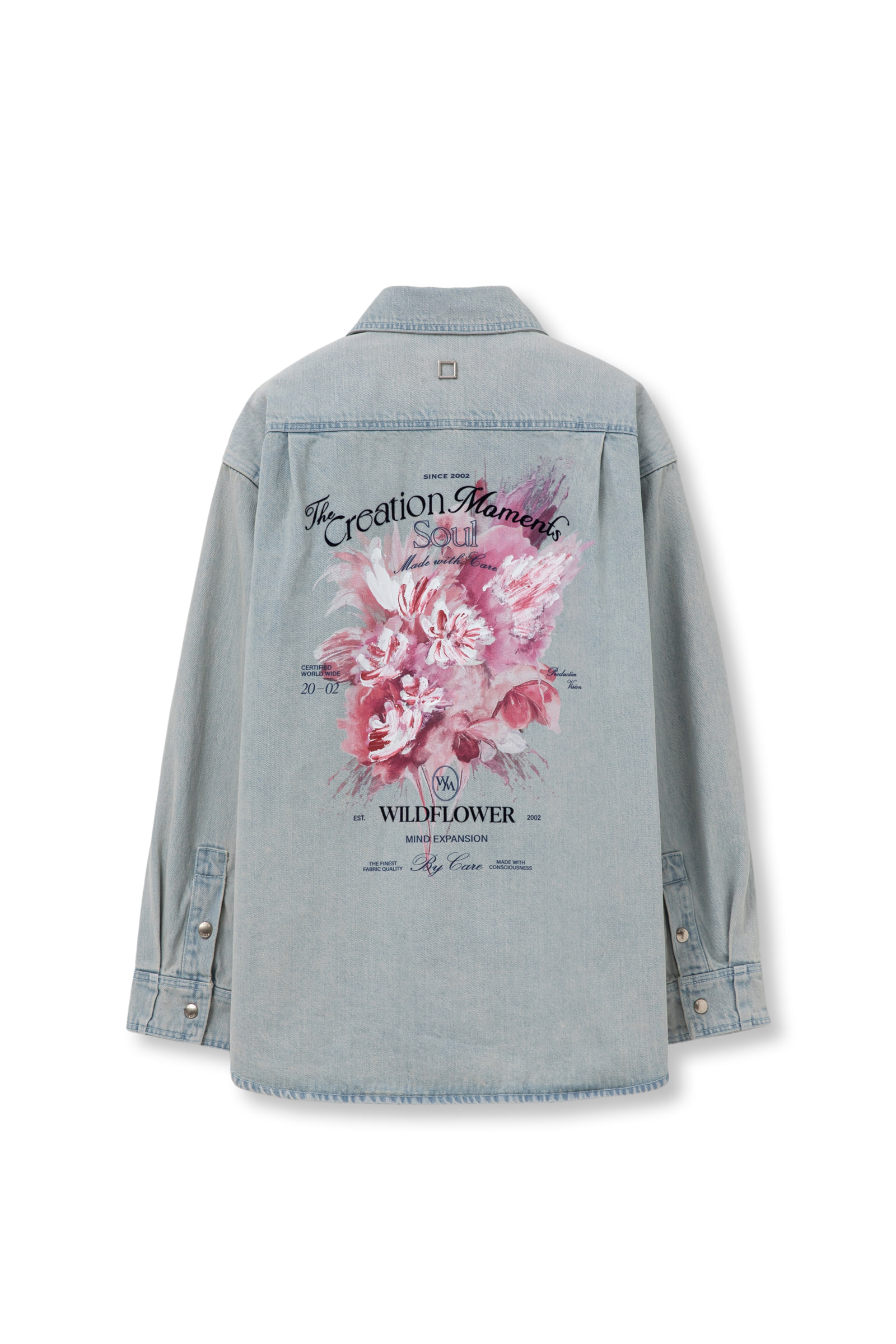 Tシャツ・カットソー Wooyoungmi Flower Back Logo T-Shirt Ivory - 25SS Ivory Flower Back Logo T-Shirt - WOOYOUNGMI