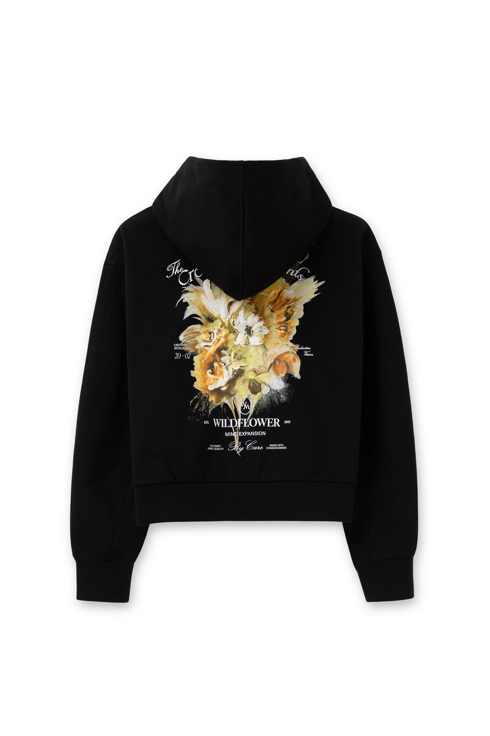 Black Flower Back Logo Hoodie - WOOYOUNGMI