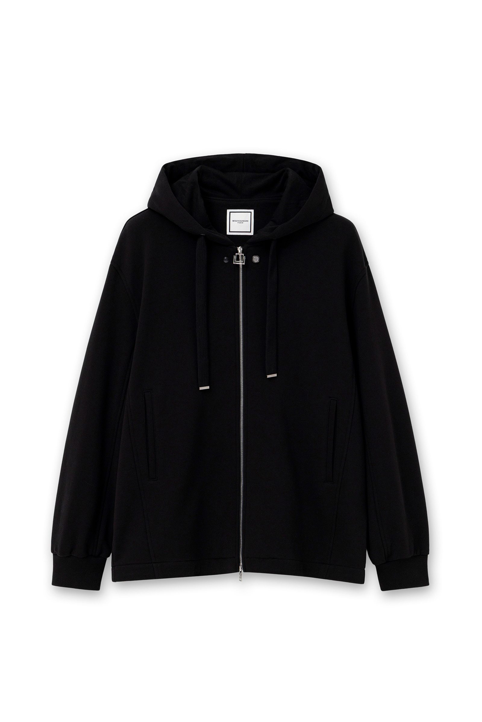 Black Back Logo hooded Zip-Up - WOOYOUNGMI