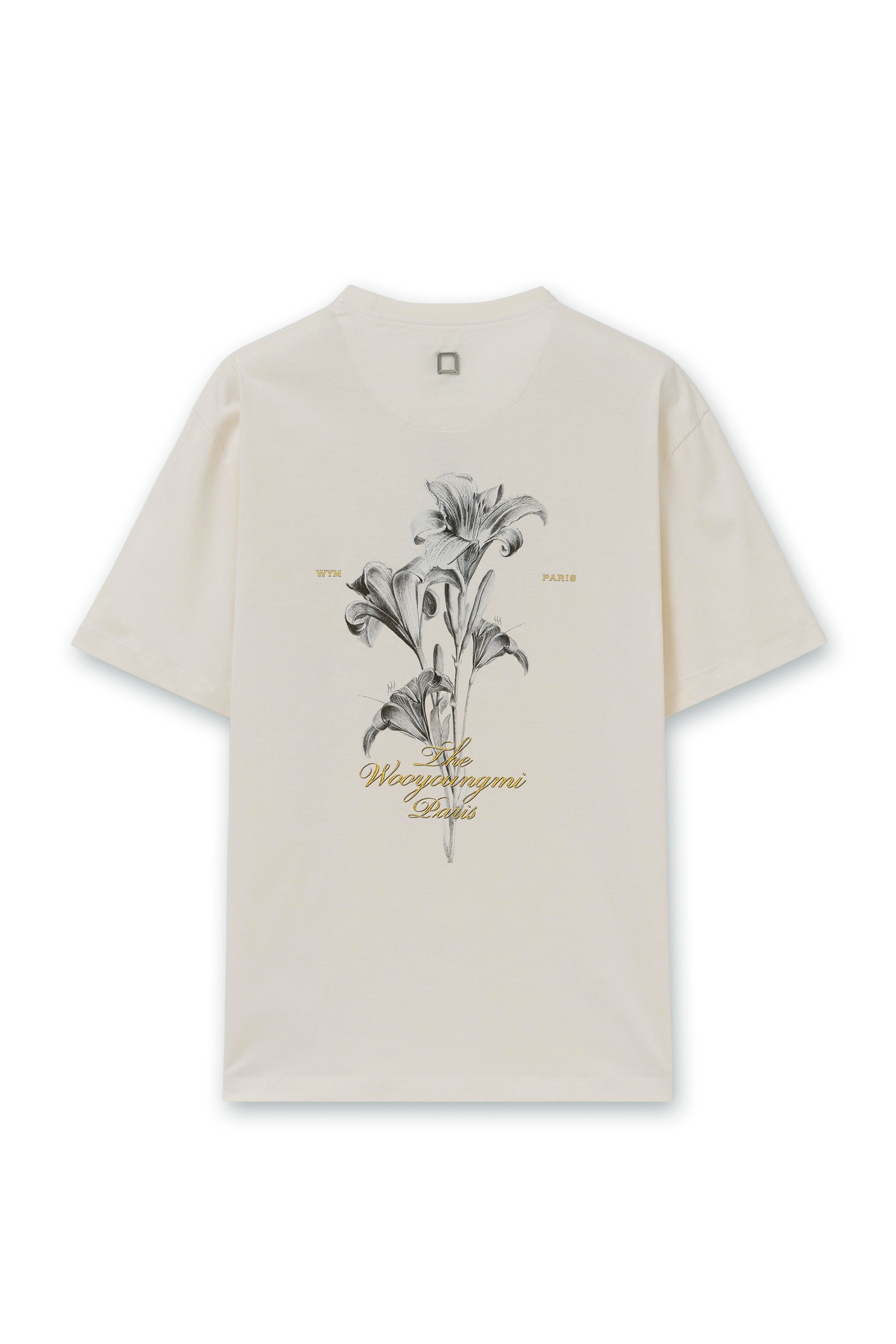 Ivory Flower Back Logo T-Shirt - WOOYOUNGMI