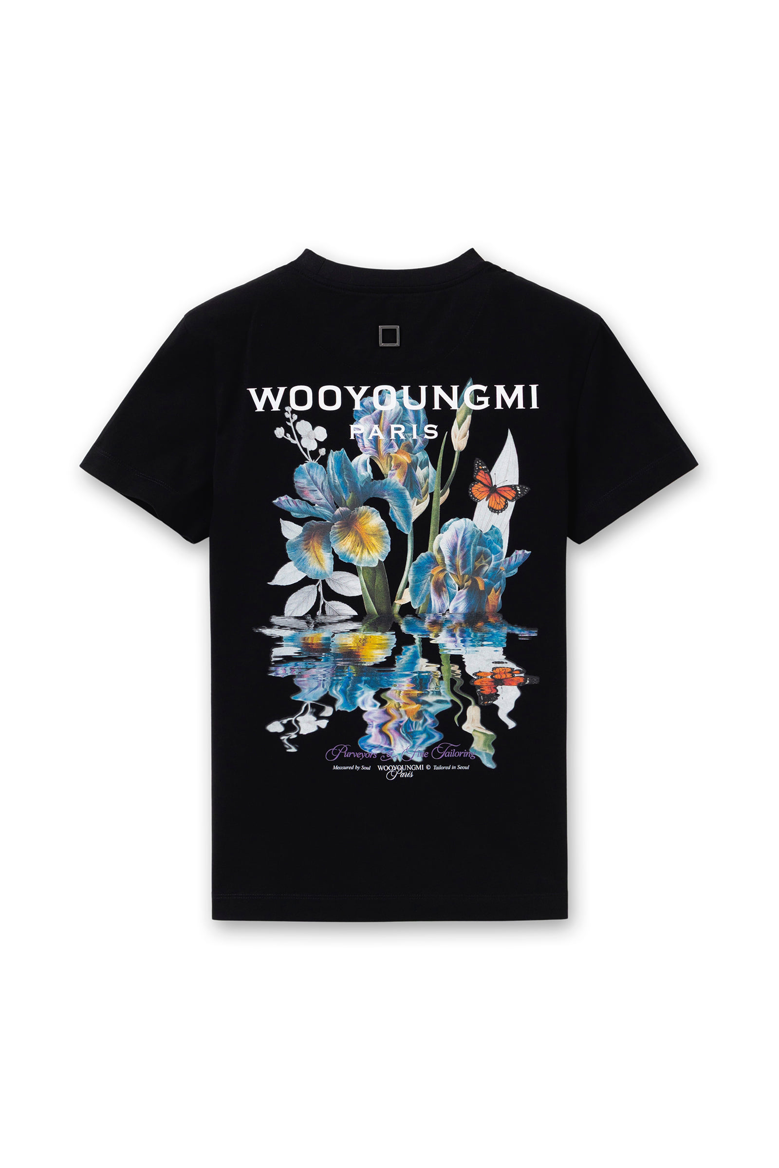 Black Flower Back Logo T-Shirt - WOOYOUNGMI