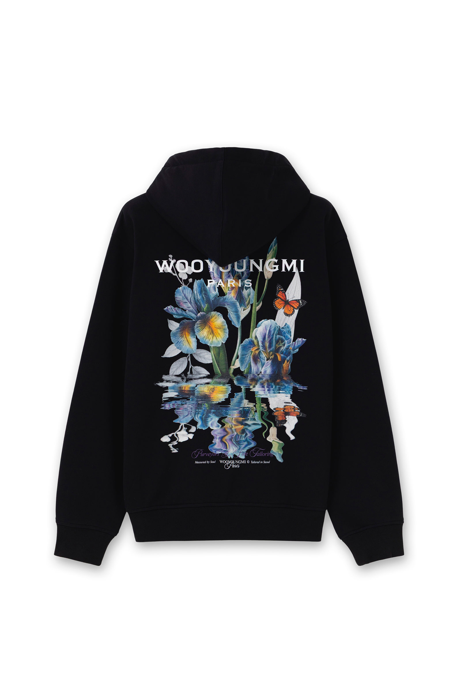 Black Flower Back Logo Hoodie - WOOYOUNGMI