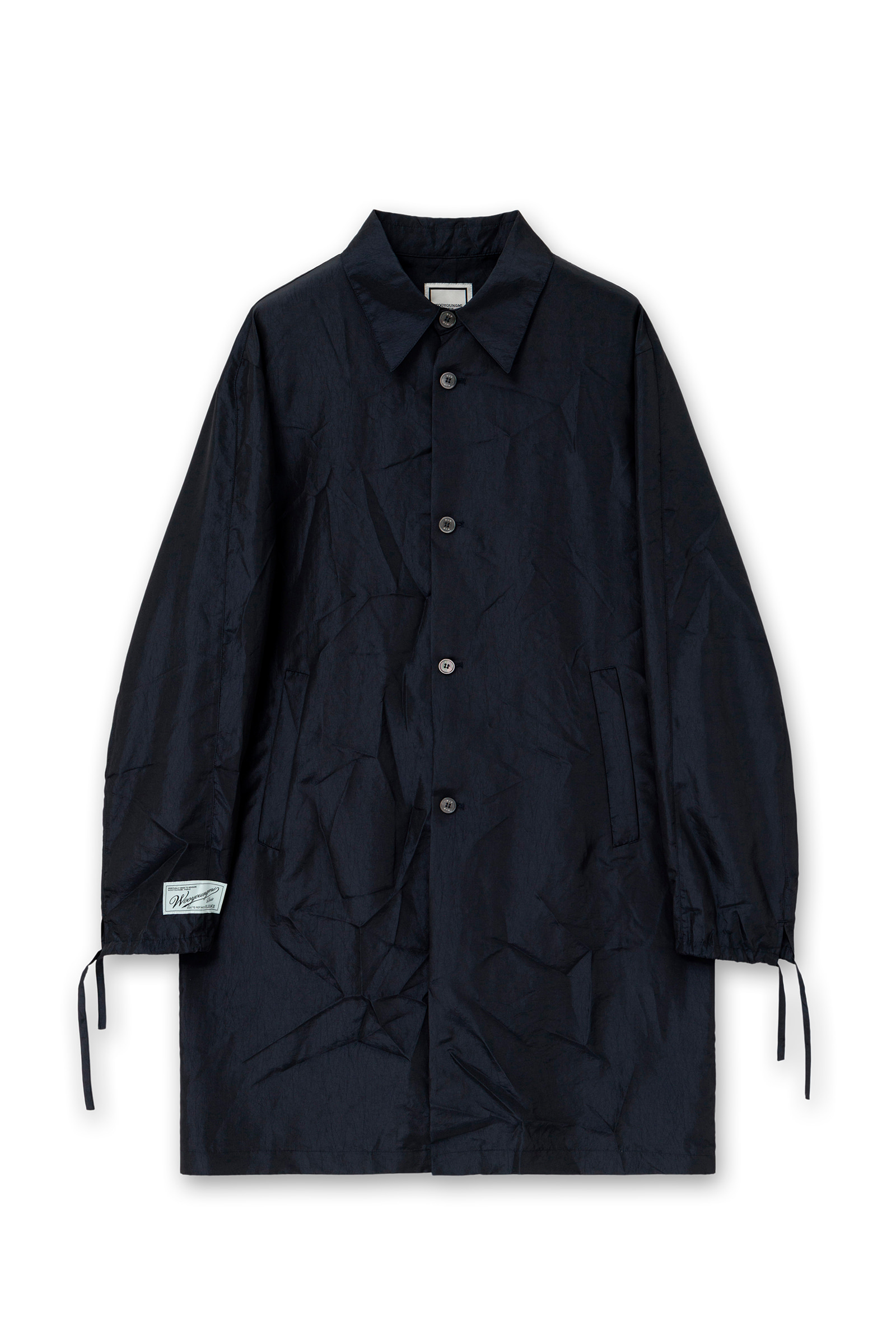 WOOYOUNGMI レザー切替 メルトンジャケット 44 黒 モード Wooyoungmi Black Zip Leather Jacket Wooyoungmi