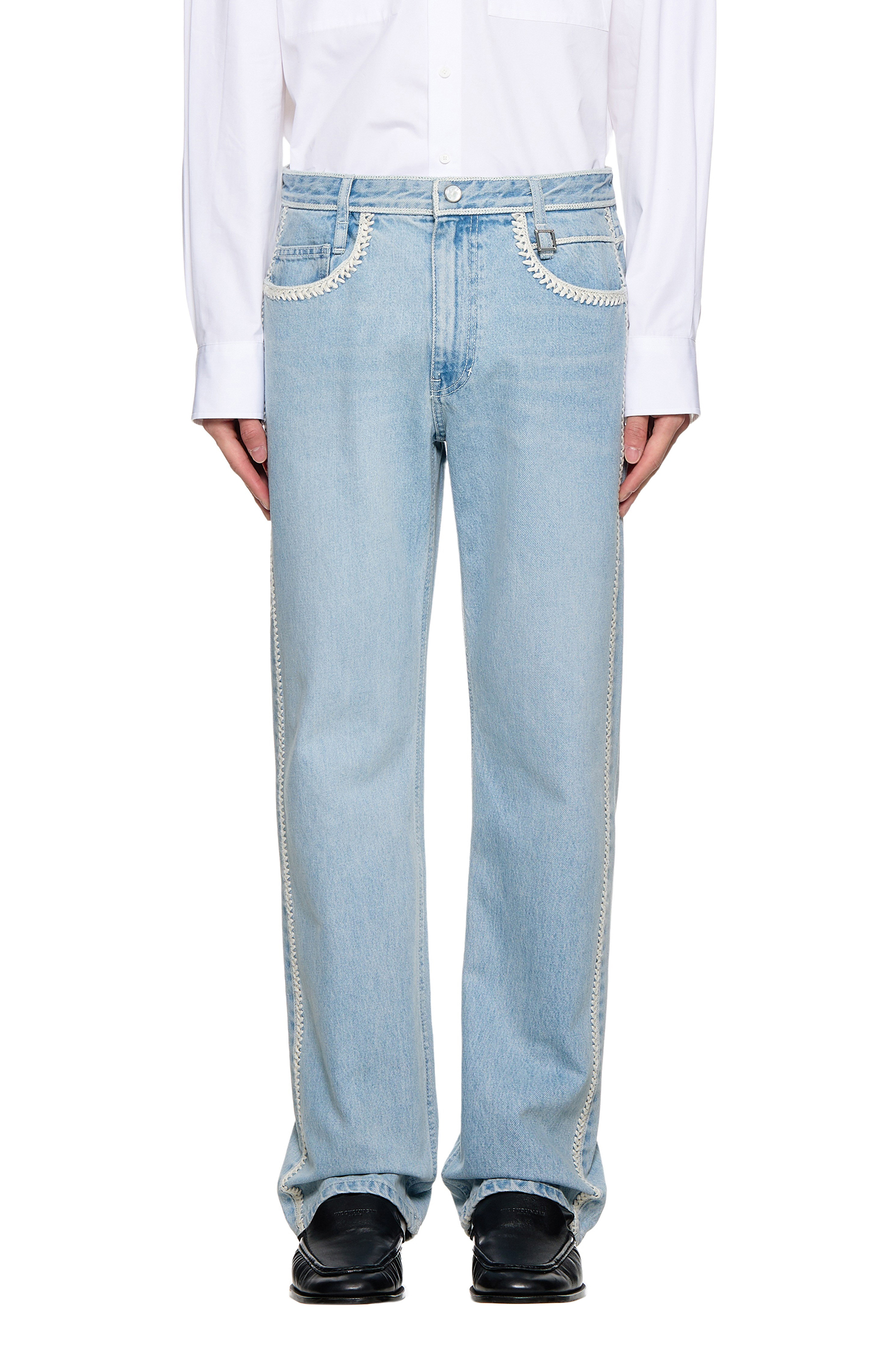WOOHWA WASHED STRAIGHT DENIM PT