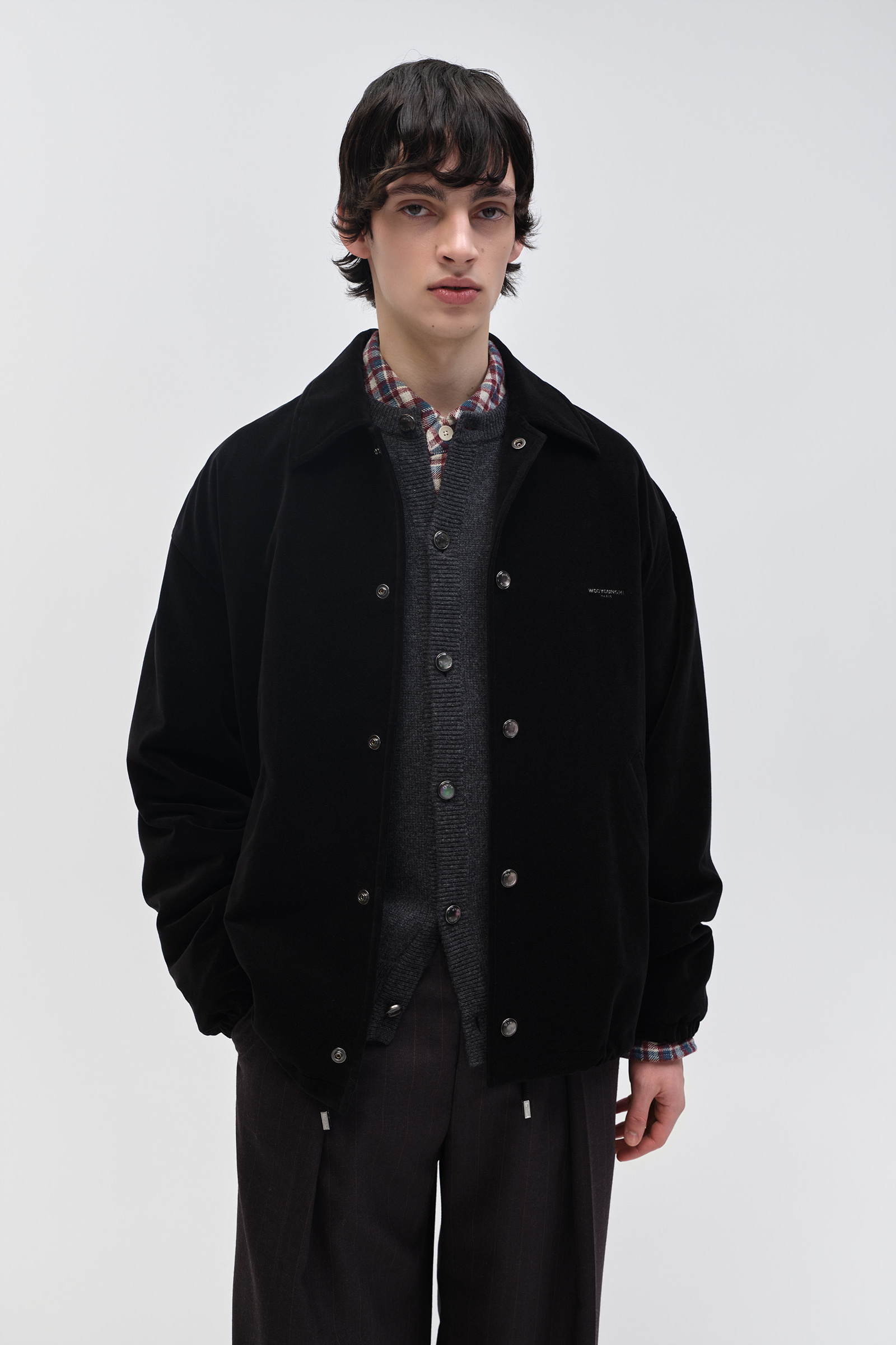 wooyoungmi ウーヨンミ レザー ライダースジャケット ネイビー Men's Jackets | WOOYOUNGMI.COM