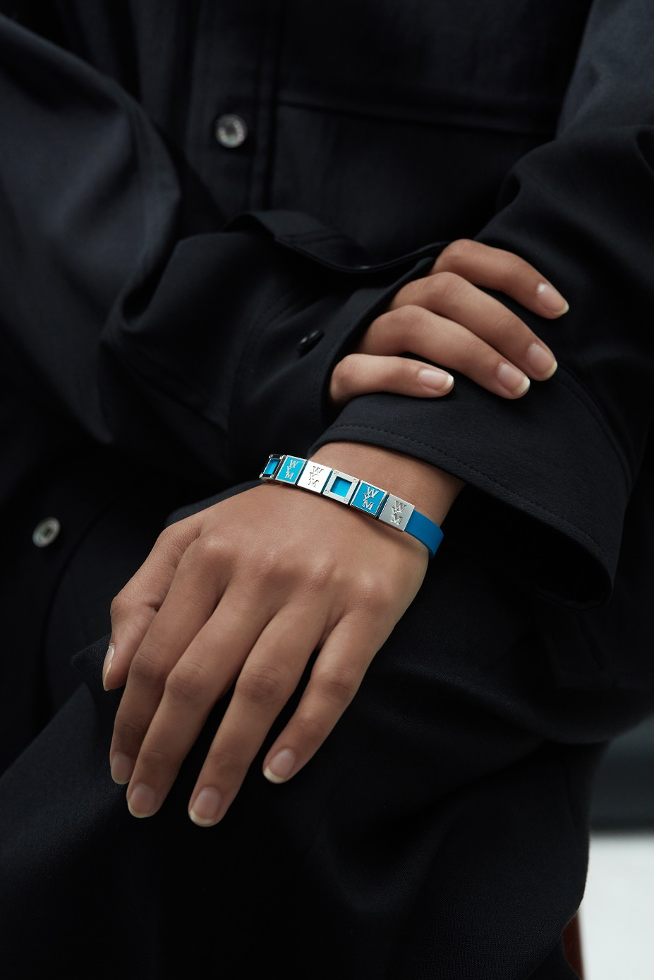 WOOYONGMI 革ブレスレット Blue Leather Bracelet - WOOYOUNGMI