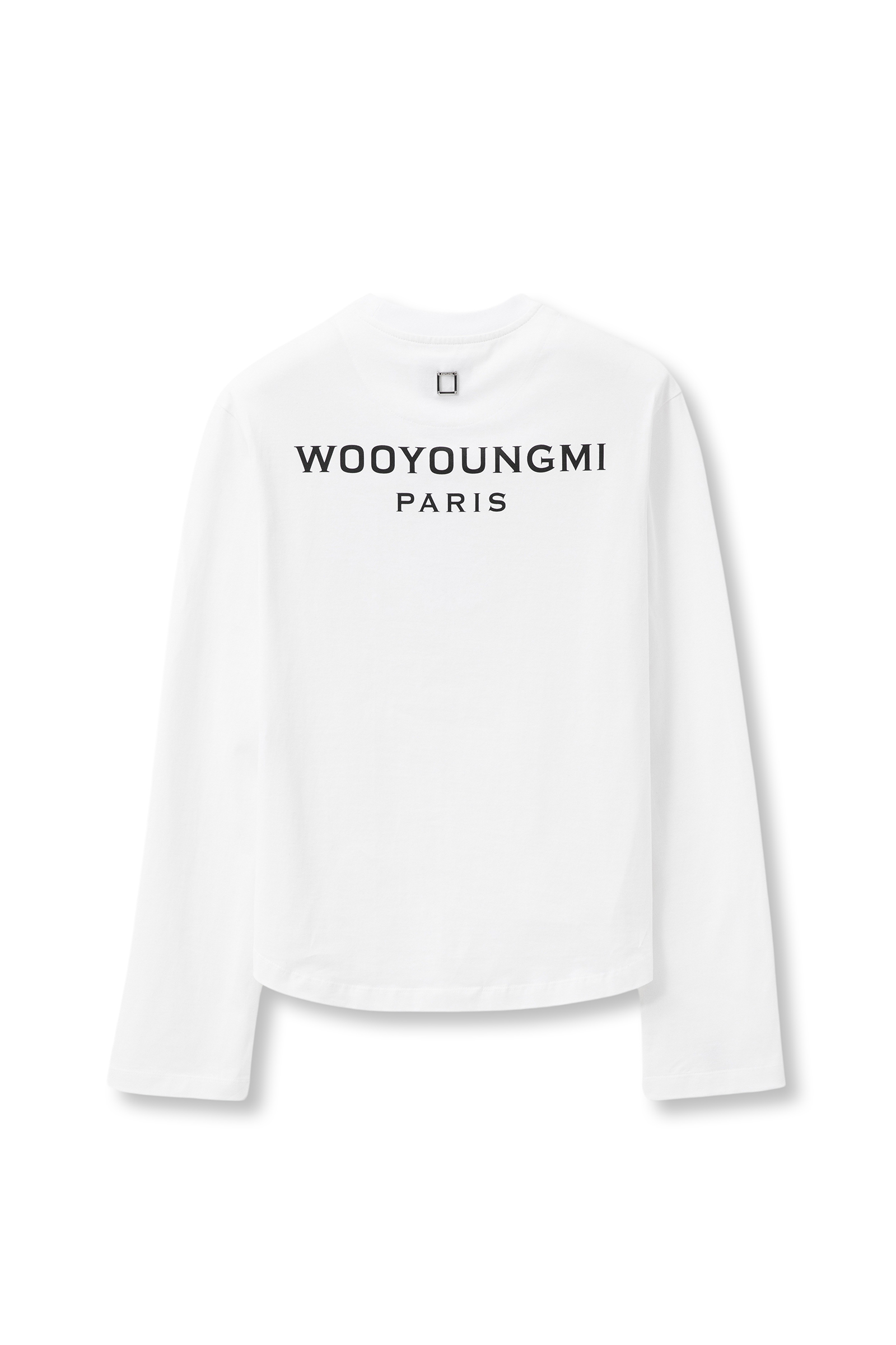 White Long Sleeve Back Logo T-shirt - WOOYOUNGMI