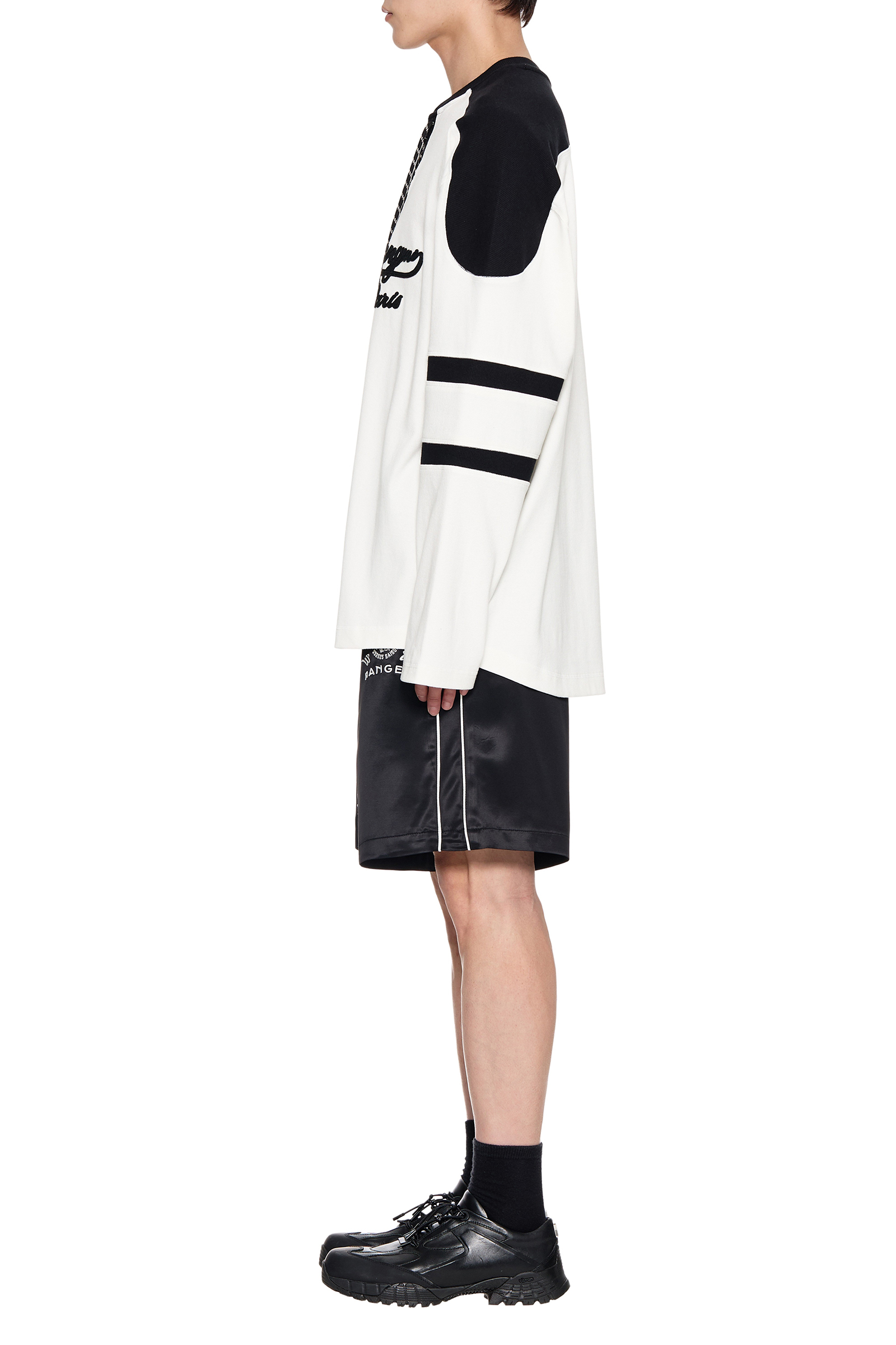 White Long Sleeve Rugby T-Shirt - WOOYOUNGMI