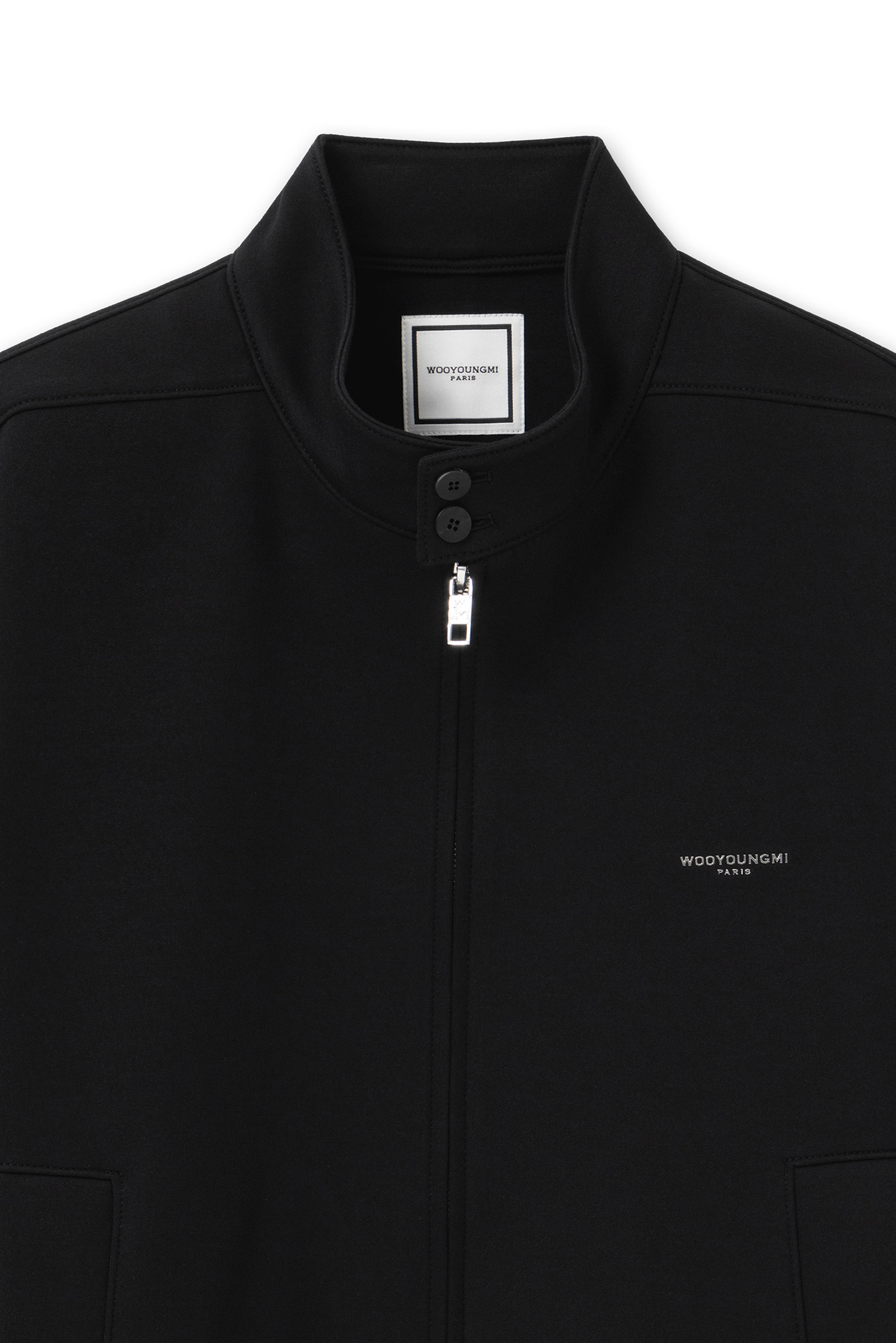 Black High-neck Zip-up T-shirt - WOOYOUNGMI
