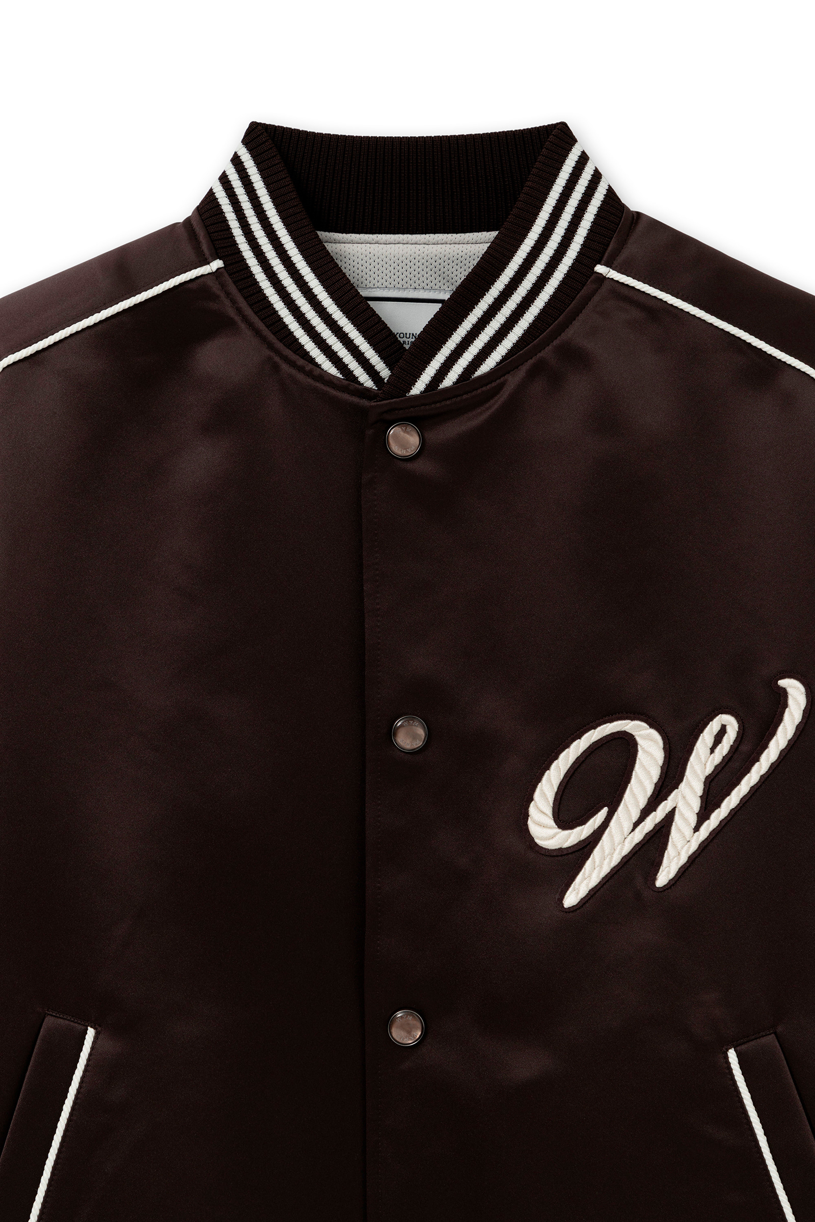 Brown Logo Baseball Jacket - WOOYOUNGMI