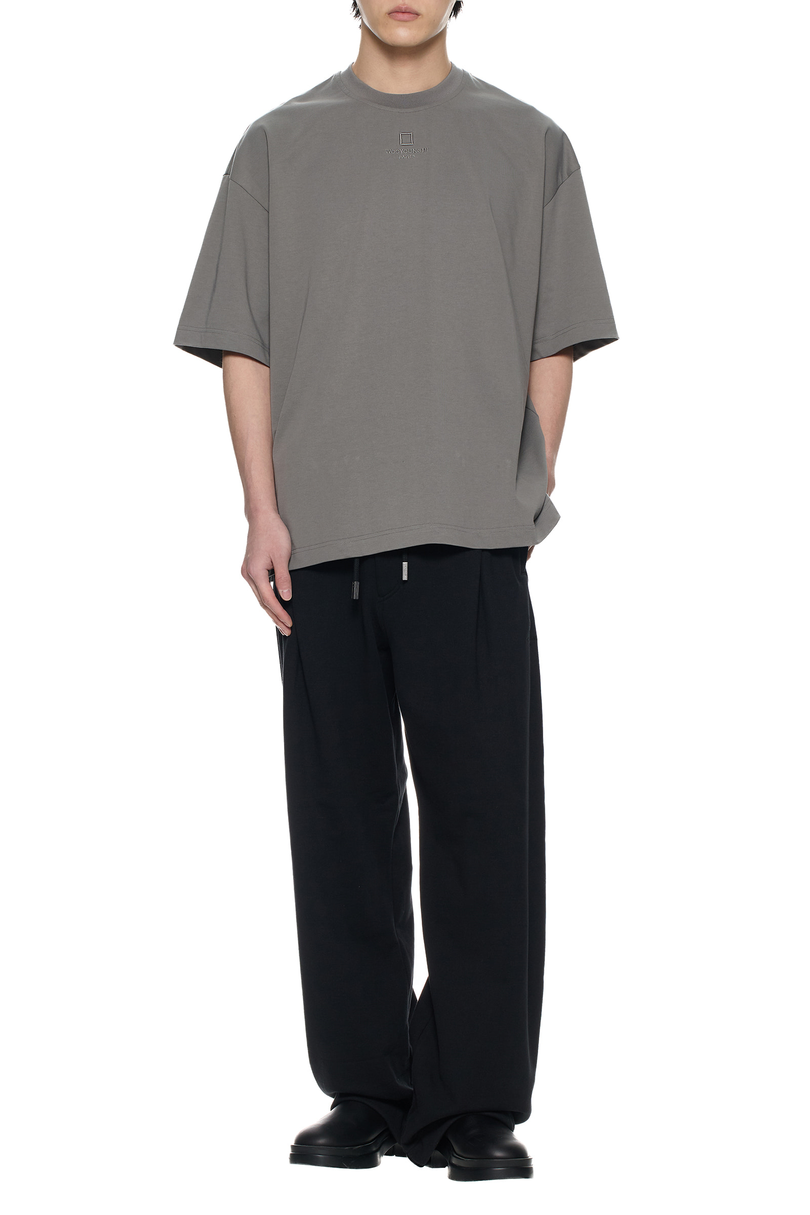 Gray Cotton Over Size T-shirt - WOOYOUNGMI