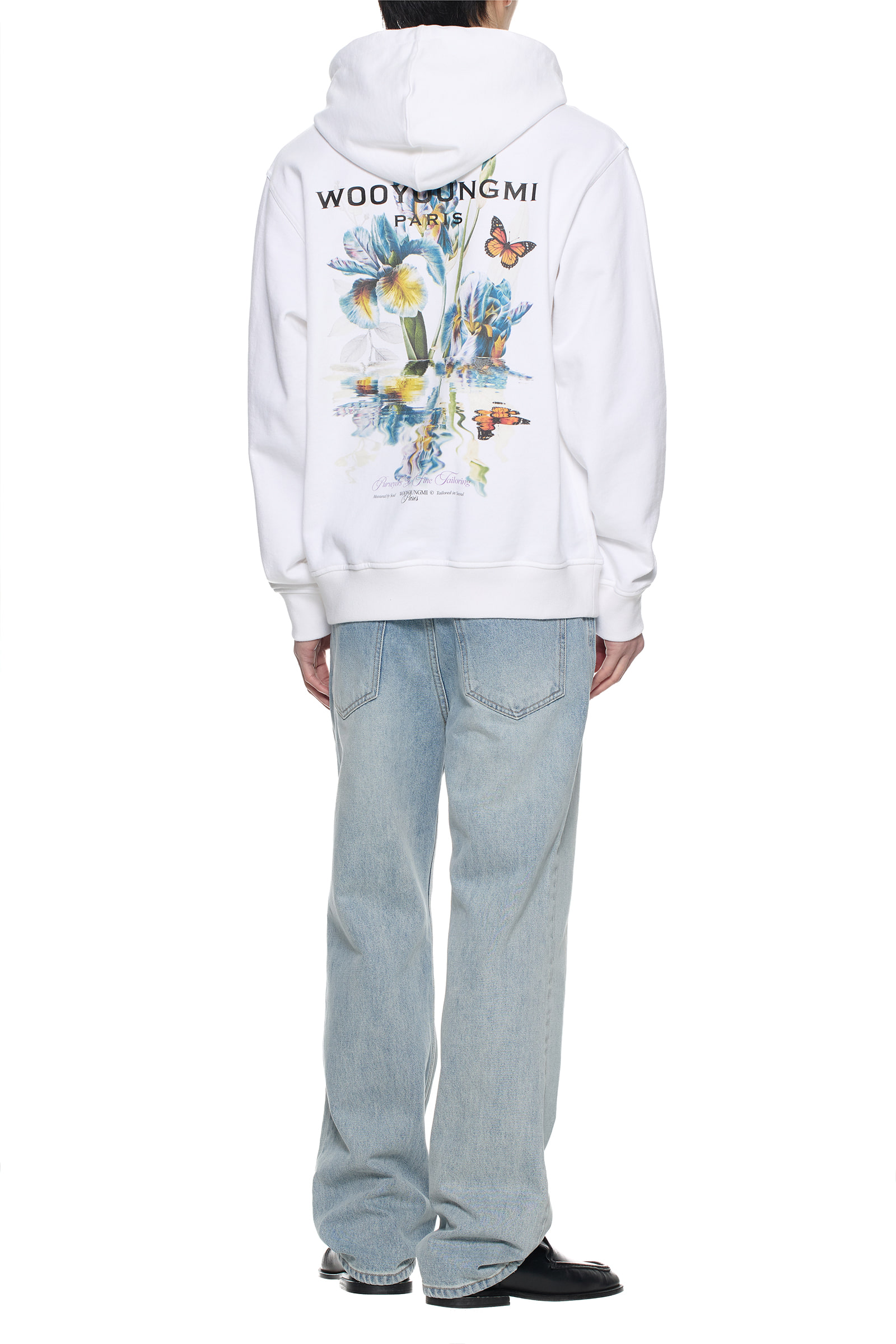White Flower Back Logo Hoodie - WOOYOUNGMI