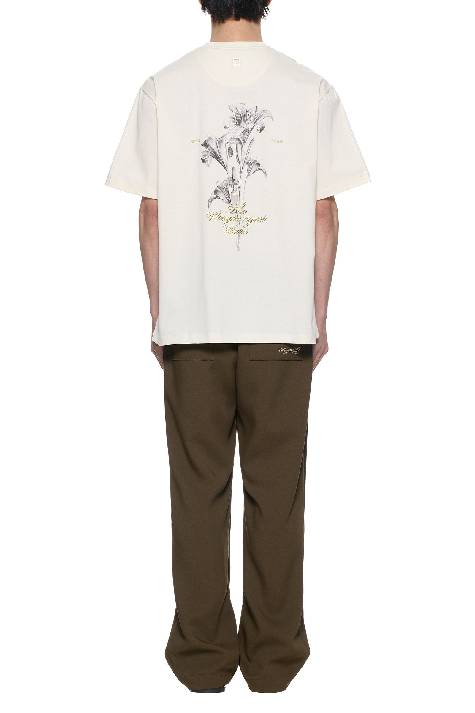 Ivory Flower Back Logo T-Shirt - WOOYOUNGMI