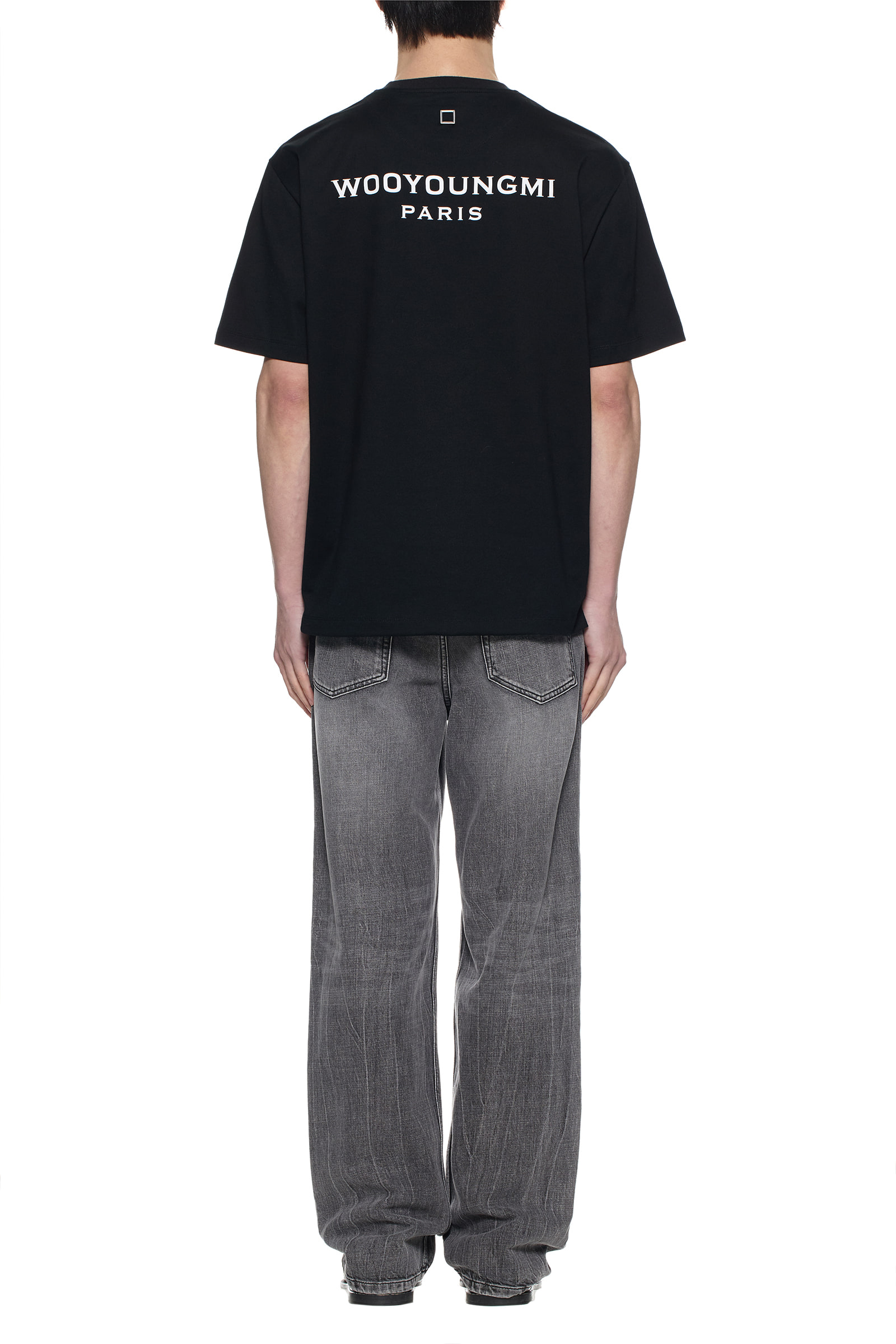 Black Cotton Back Logo T-shirt - WOOYOUNGMI