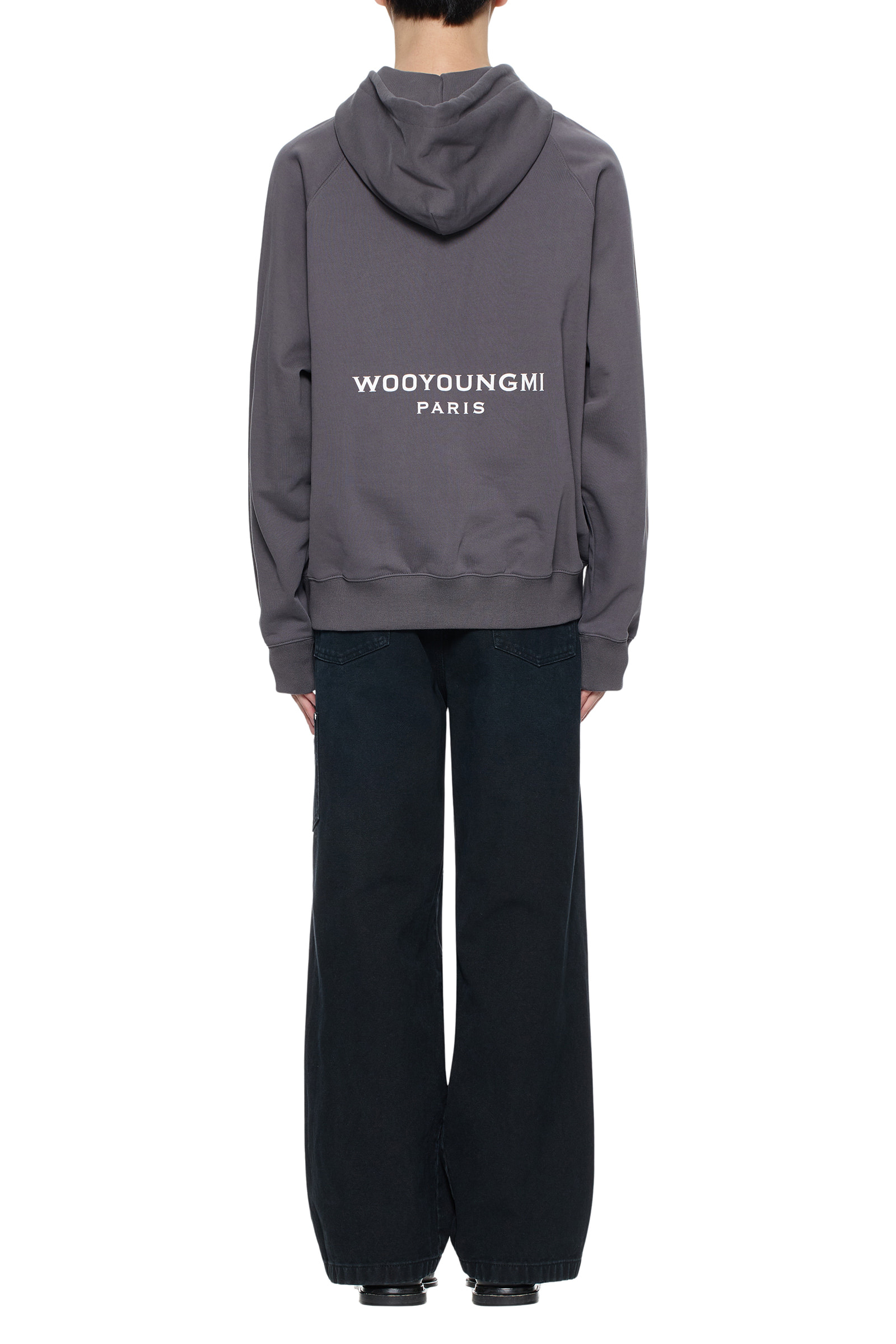 Gray New Back Logo Hoodie - WOOYOUNGMI