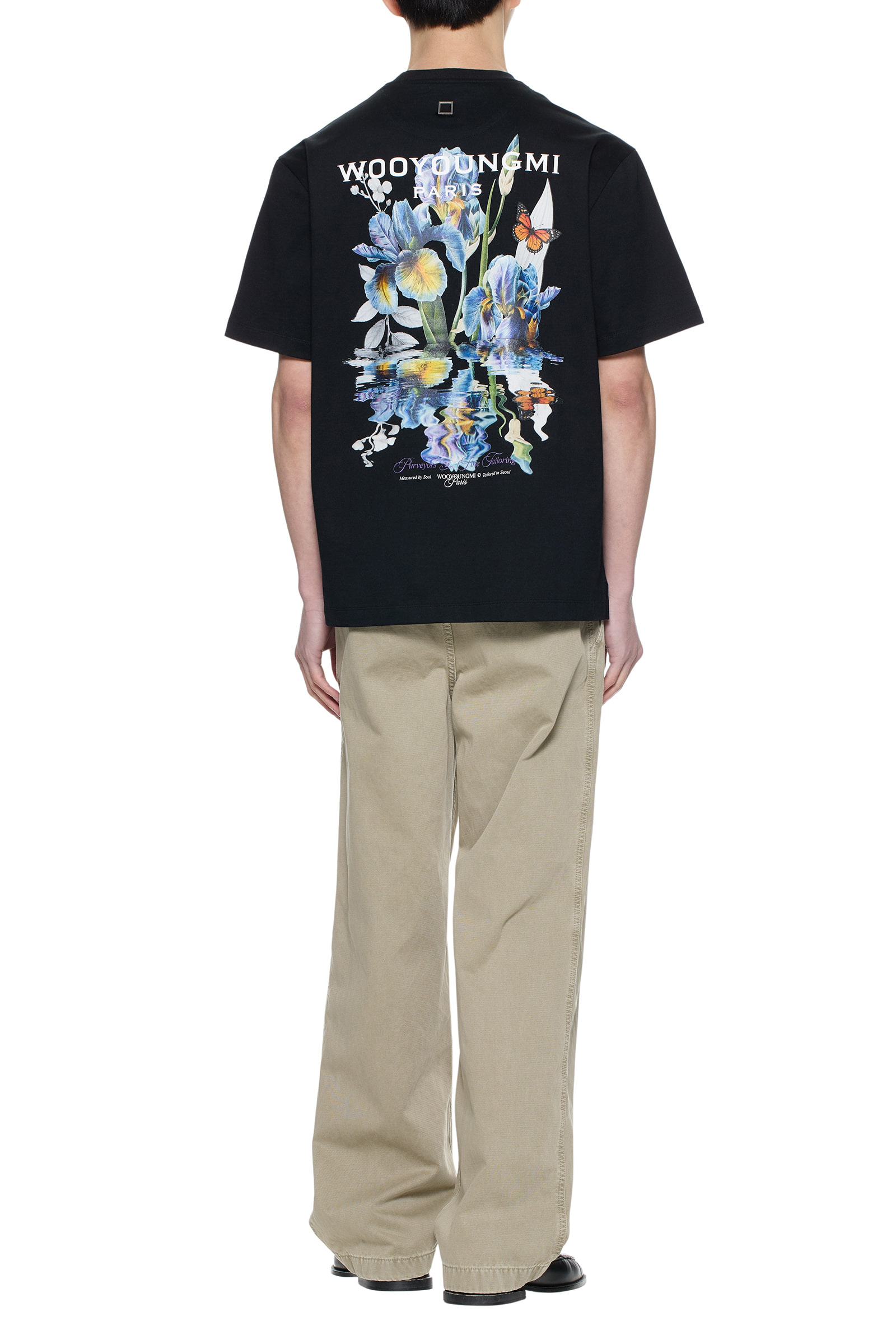 Black Flower Back Logo T-Shirt - WOOYOUNGMI