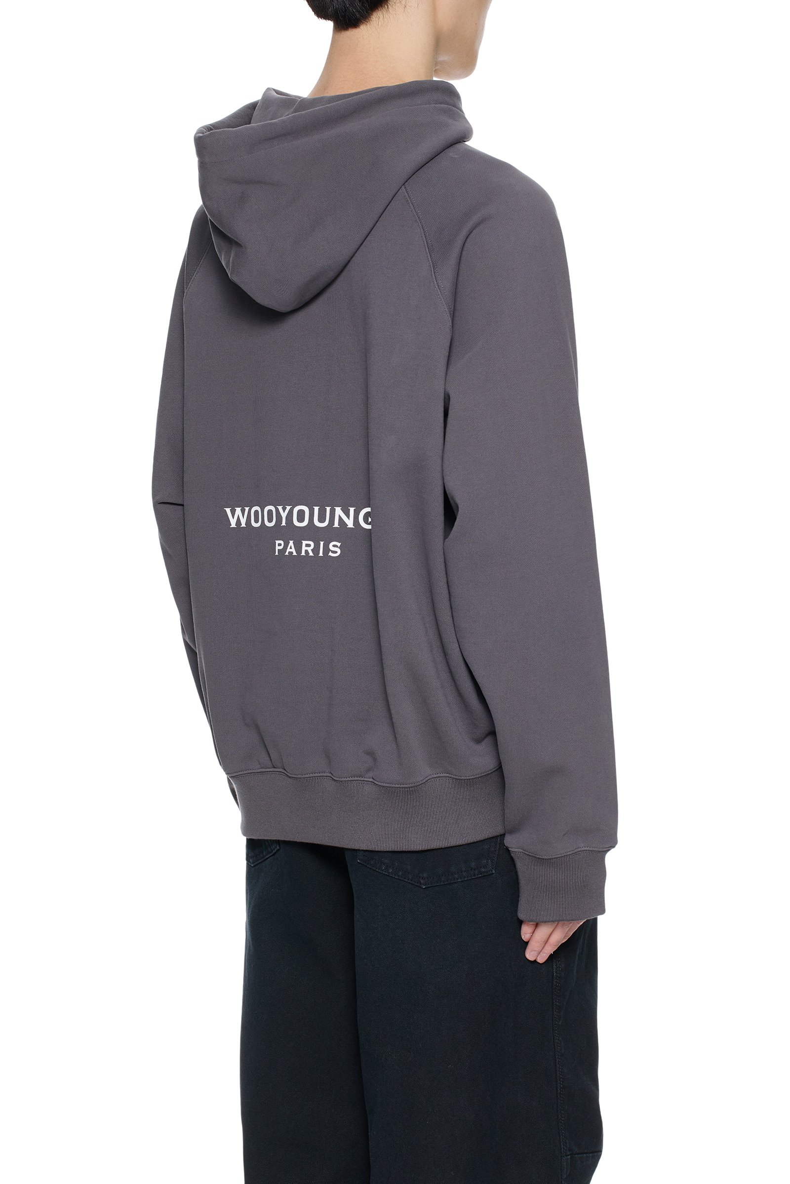 Gray New Back Logo Hoodie - WOOYOUNGMI
