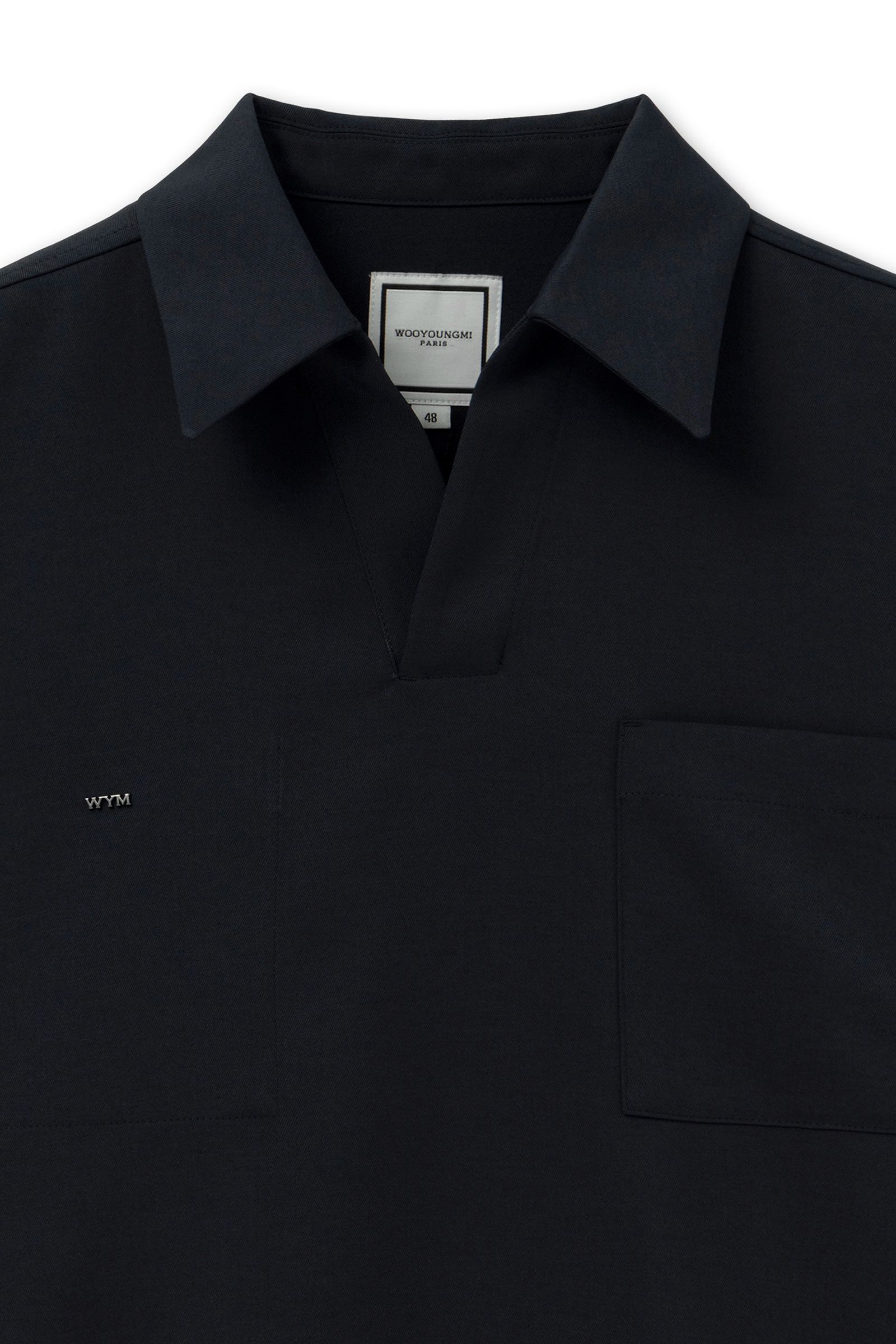 Navy Open Collar T-shirt - WOOYOUNGMI