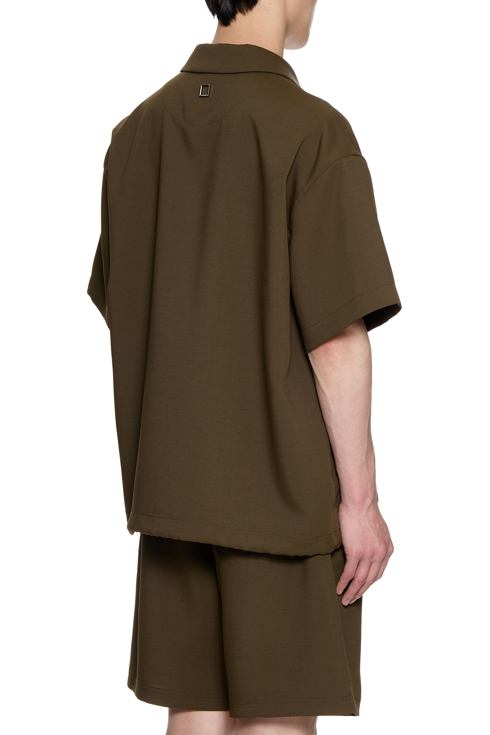 Khaki Open Collar T-shirt - WOOYOUNGMI
