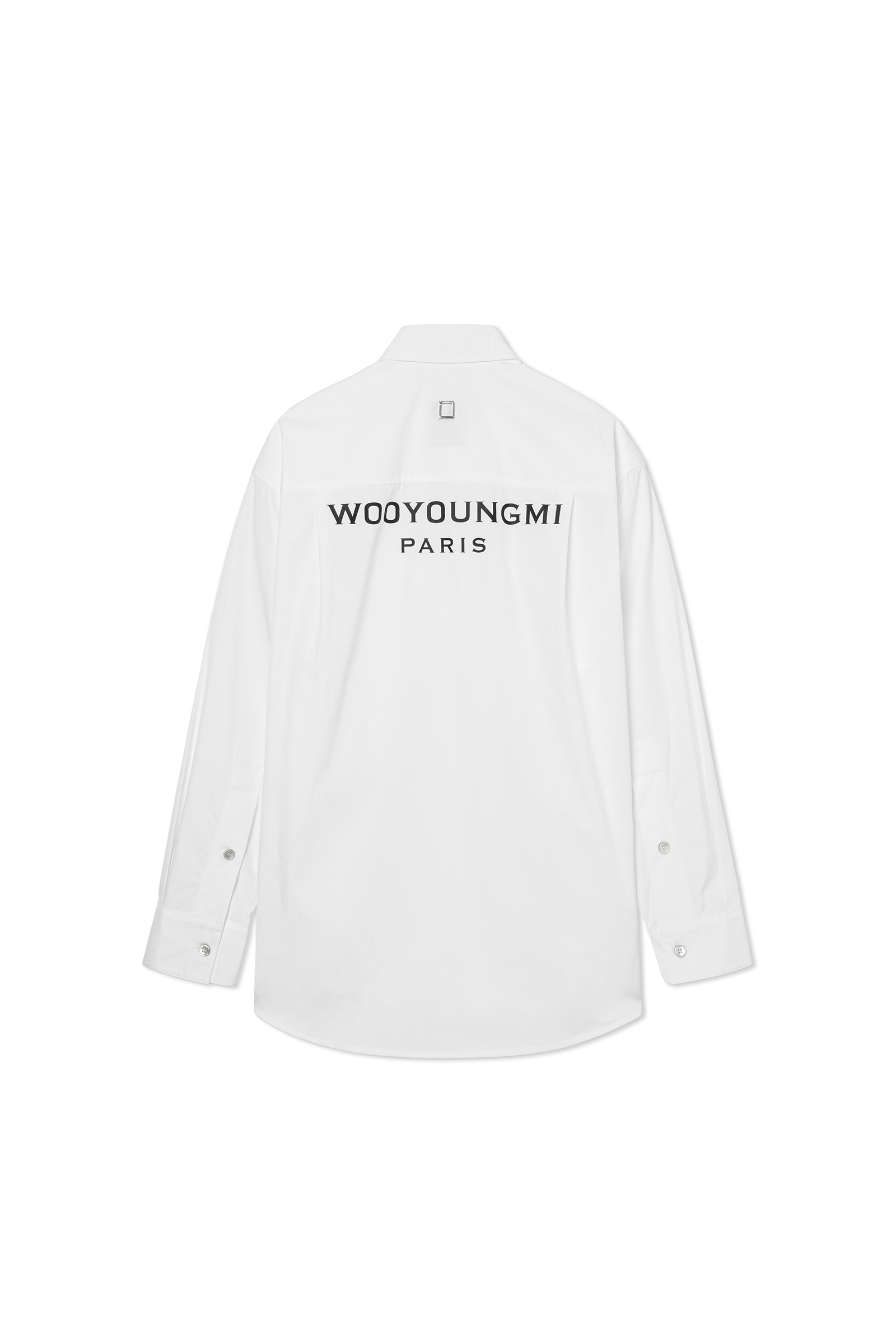 Black Cotton Back logo Shirt - WOOYOUNGMI