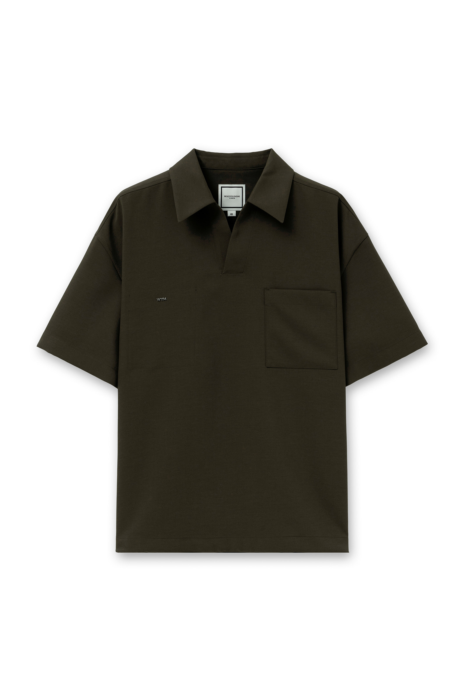 Navy Open Collar T-shirt - WOOYOUNGMI