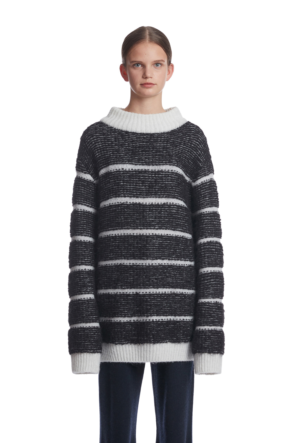 Boucle Stripe Knit Sweater
