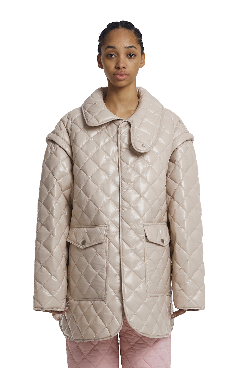 Detachable Sleeves Quilted Jacket