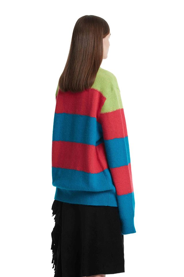 Angora Grunge Stripe Knit Sweater