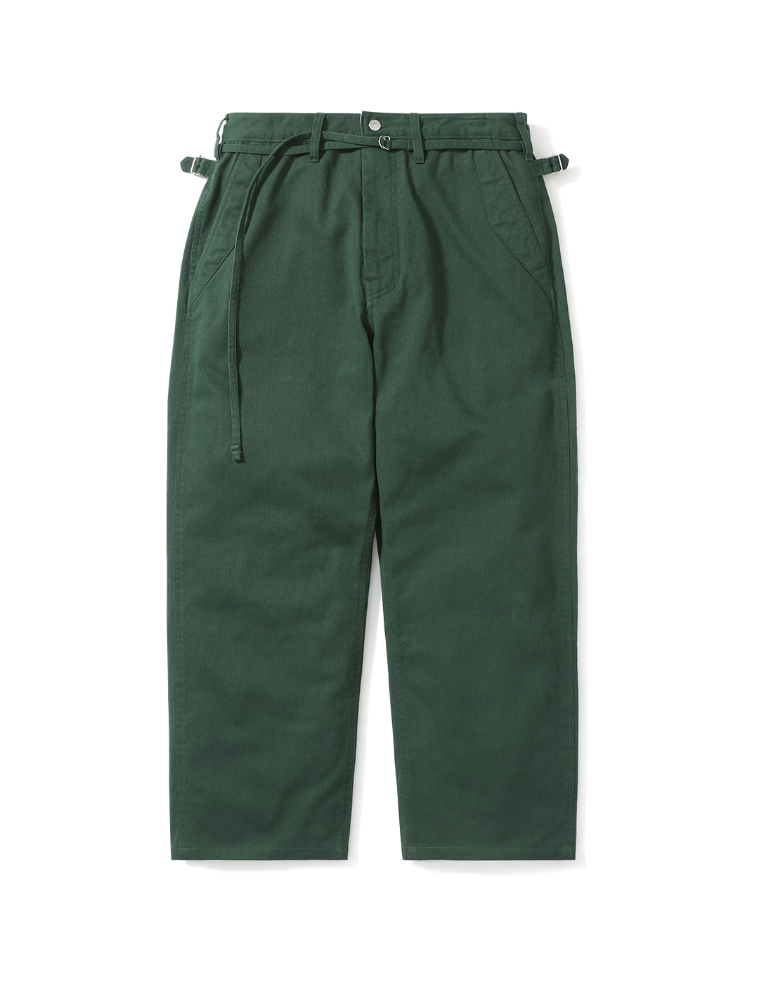 Naive Belted Twill Pants Green