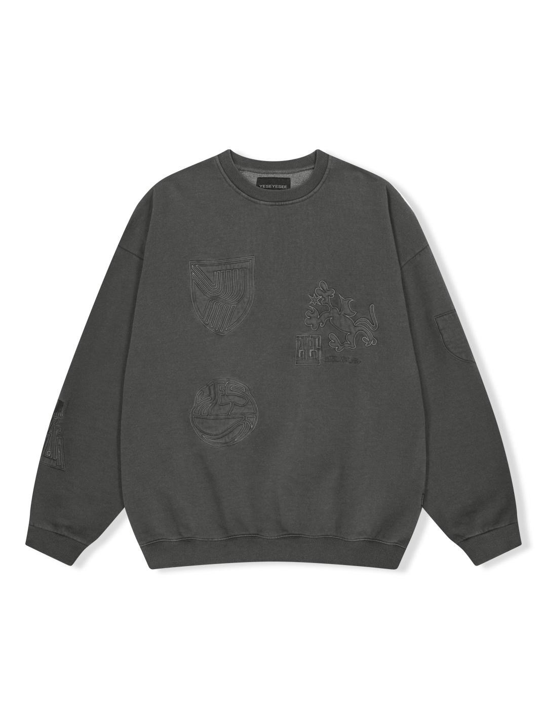 Y.E.S Pigment Embroidery Sweatshirt Charcoal