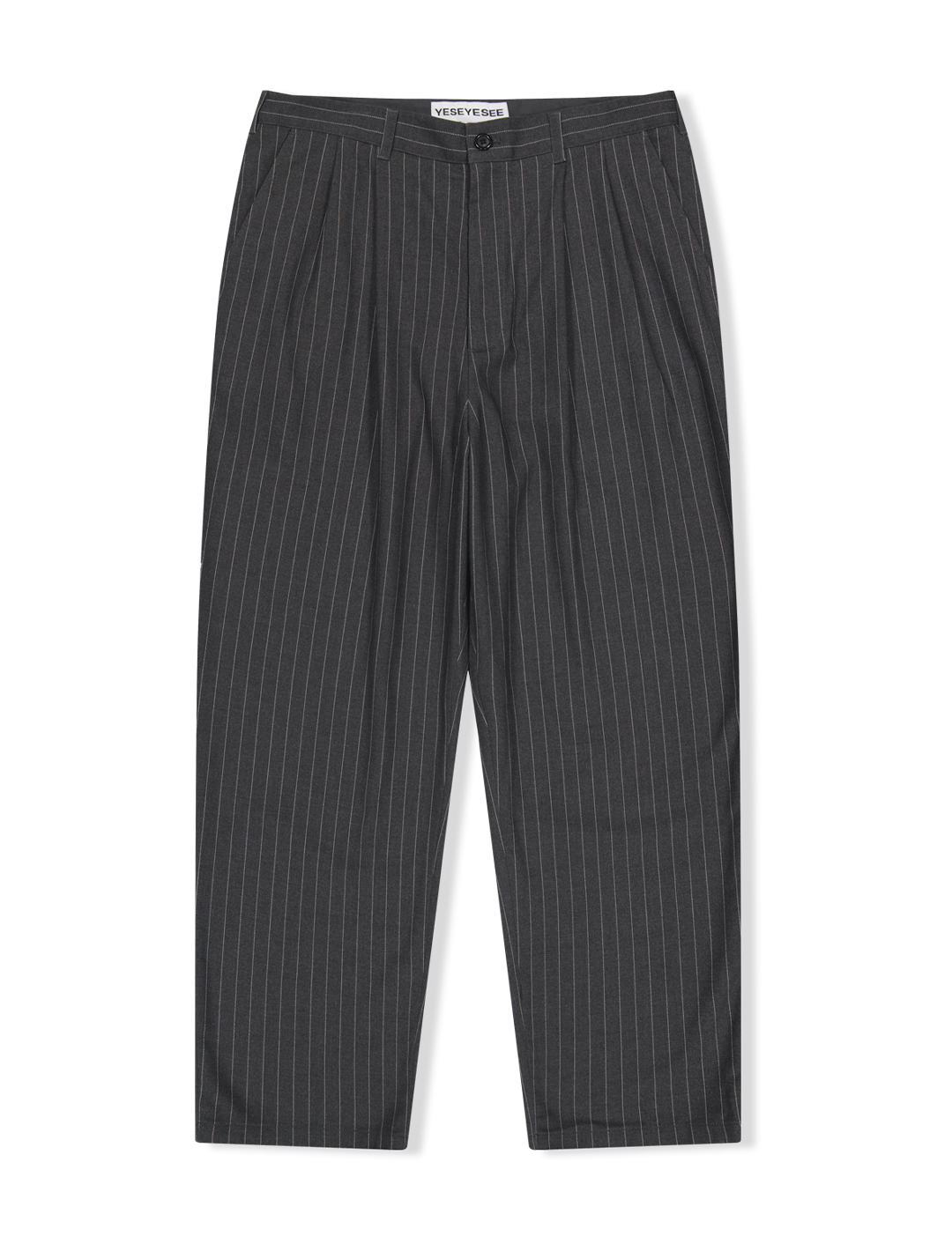 Stripe Tucked Pants Charcoal