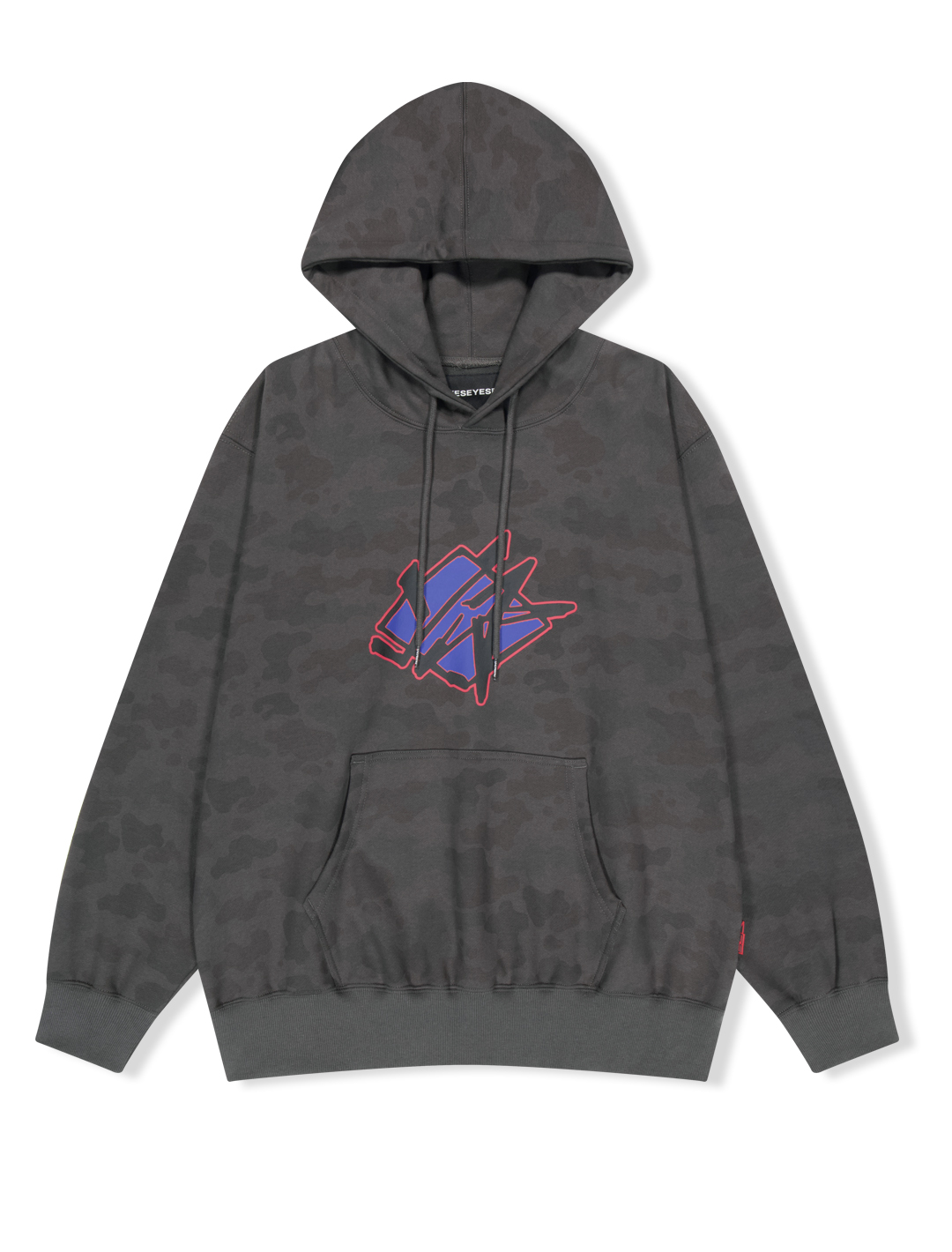 Y.E.S Camo Sign Hoodie Charcoal