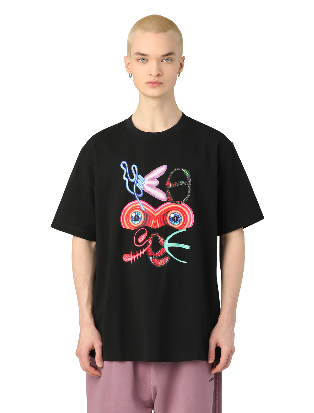 SKW face Tee Black