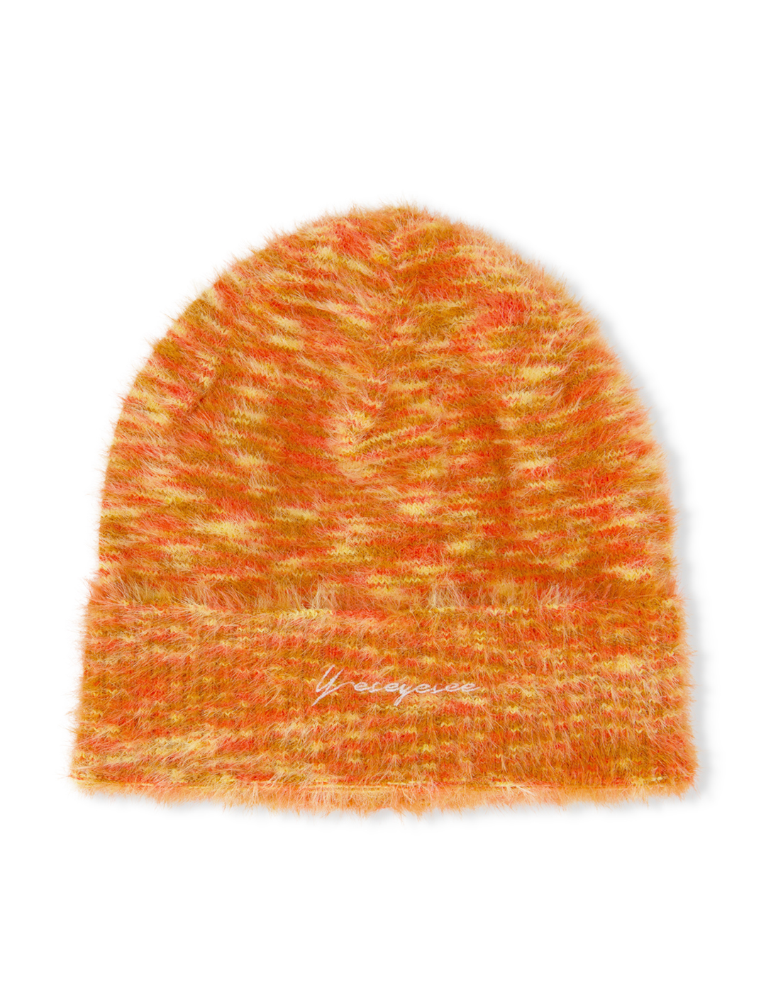 Hairy Knit Beanie Orange