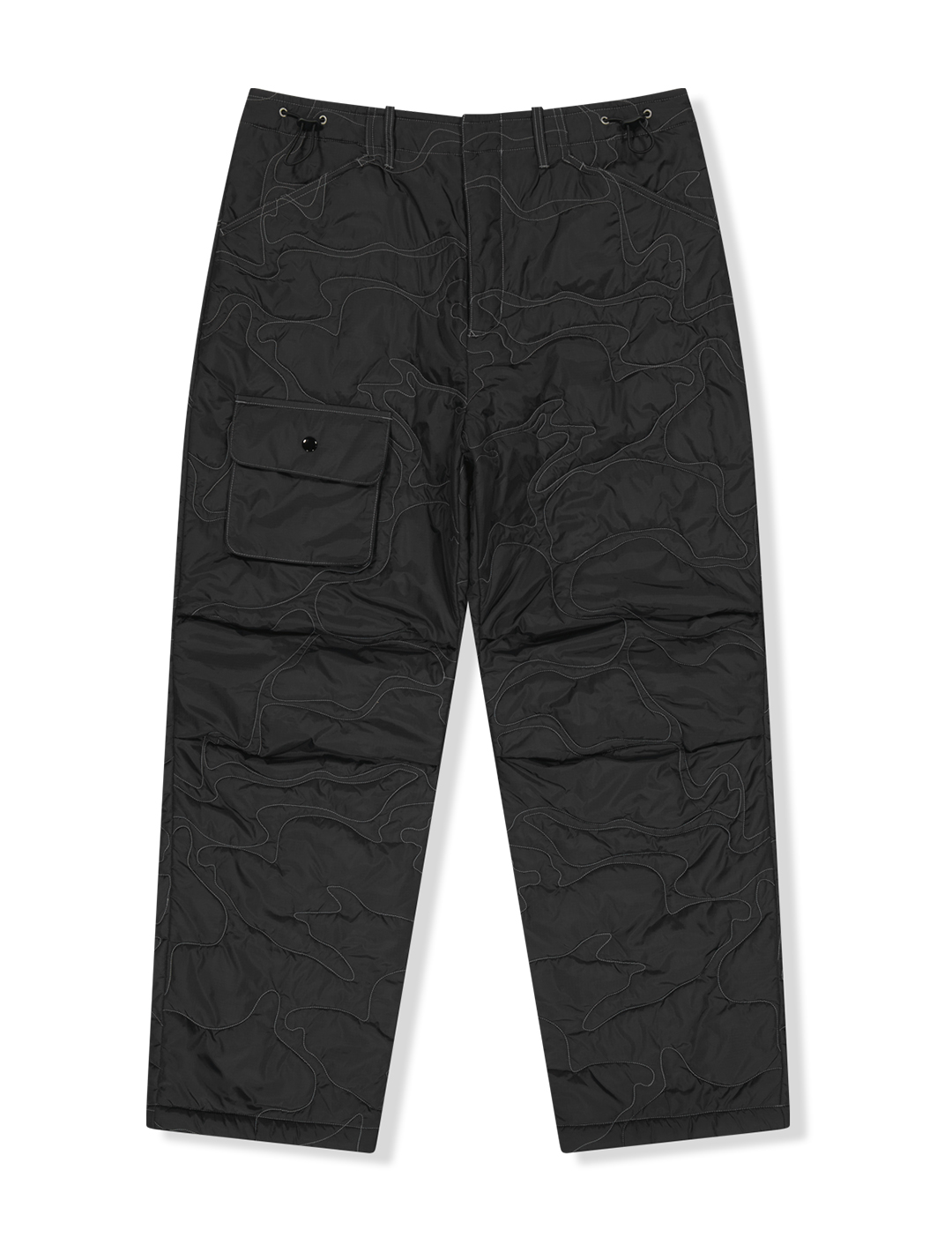 Quilted Camo Liner Pants Black