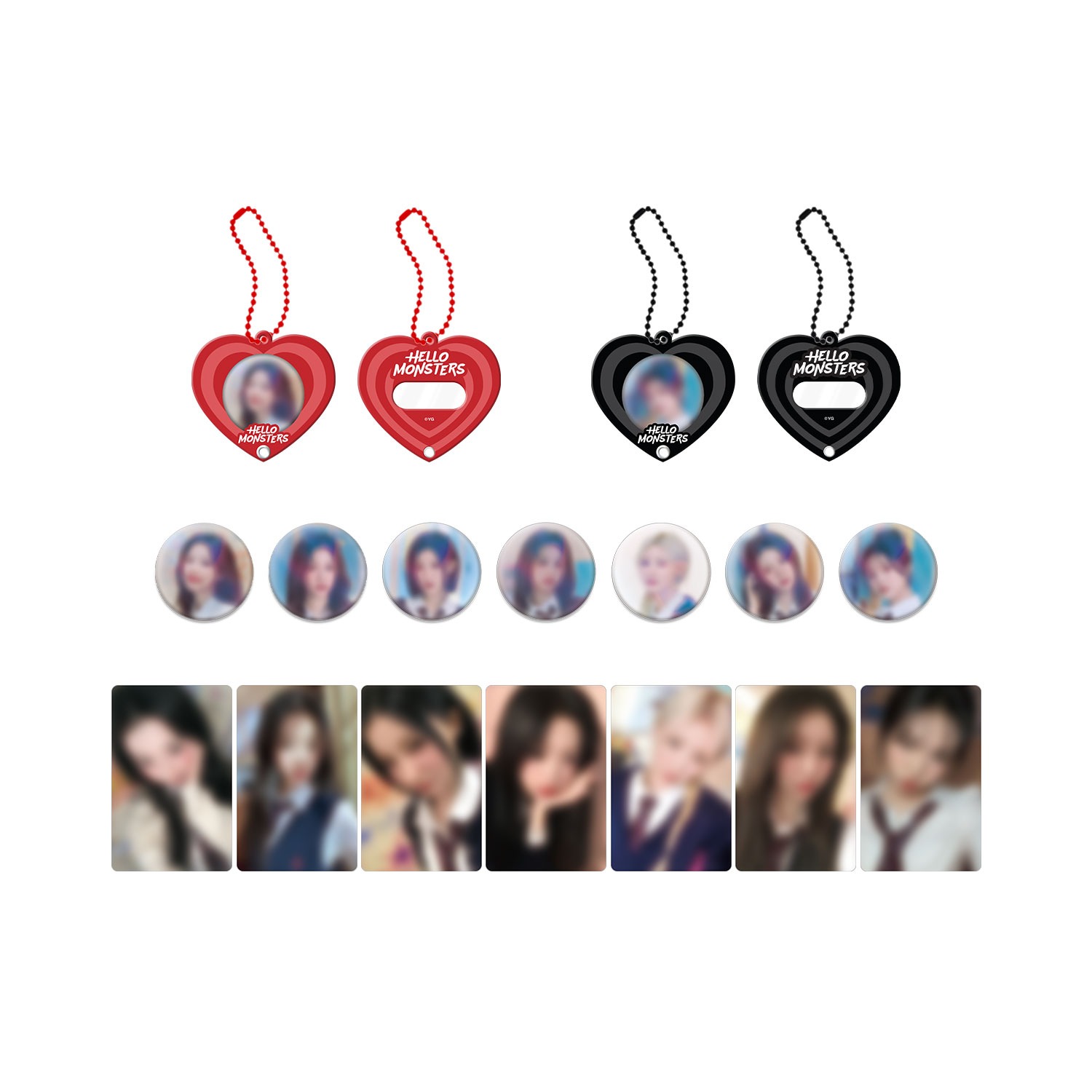 HELLOMONSTERSTOUR] BABYMONSTER RANDOM ACRYLIC KEYRING + PIN BUTTON