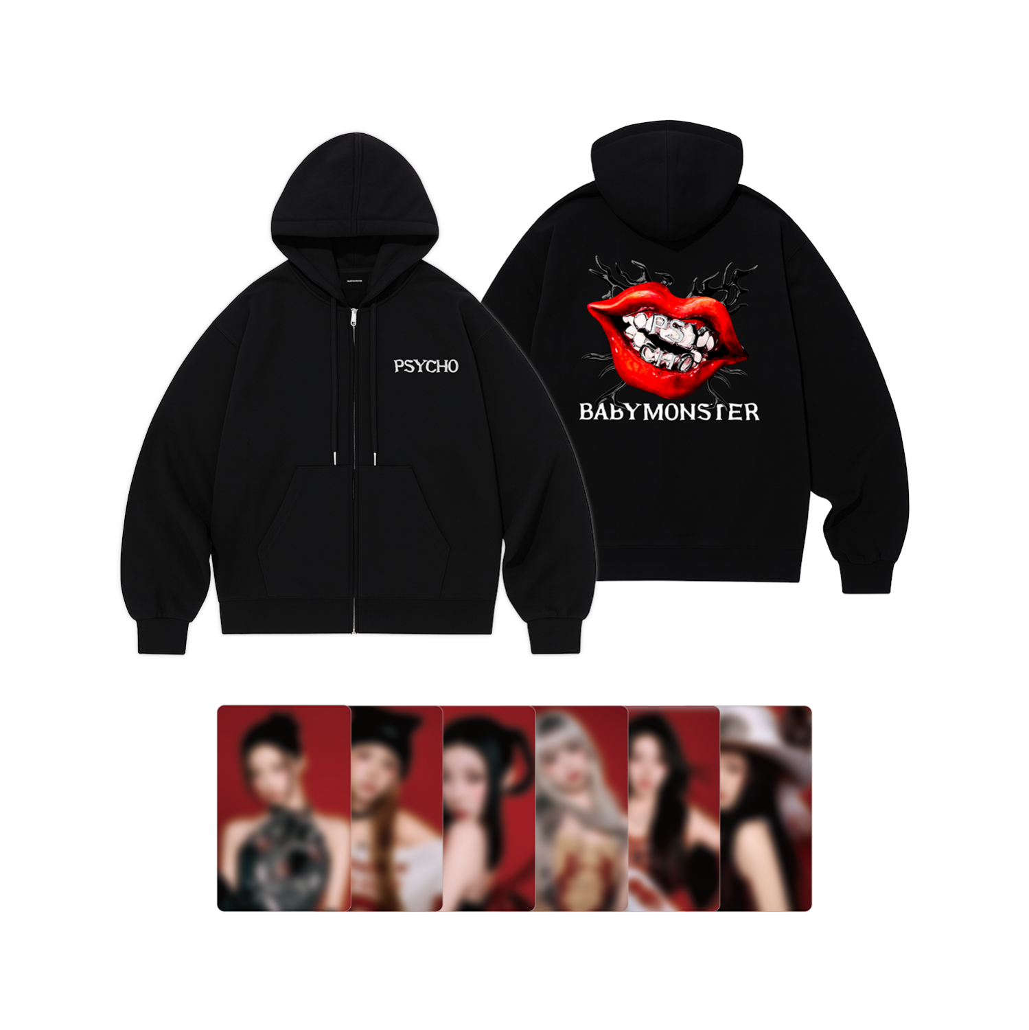 babymonster グッズ　psycho パーカー　RED Mサイズ babymonster グッズ psycho パーカー RED Mサイズ フーディー＜PSYCHO