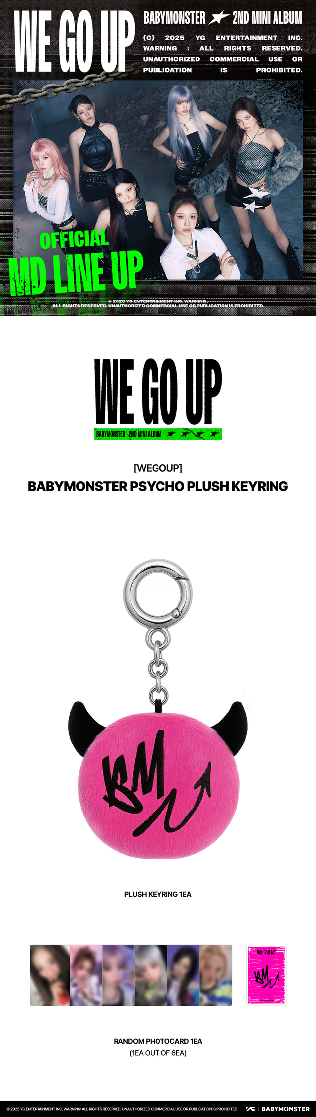 WEGOUP] BABYMONSTER PSYCHO PLUSH KEYRING - YG SELECT